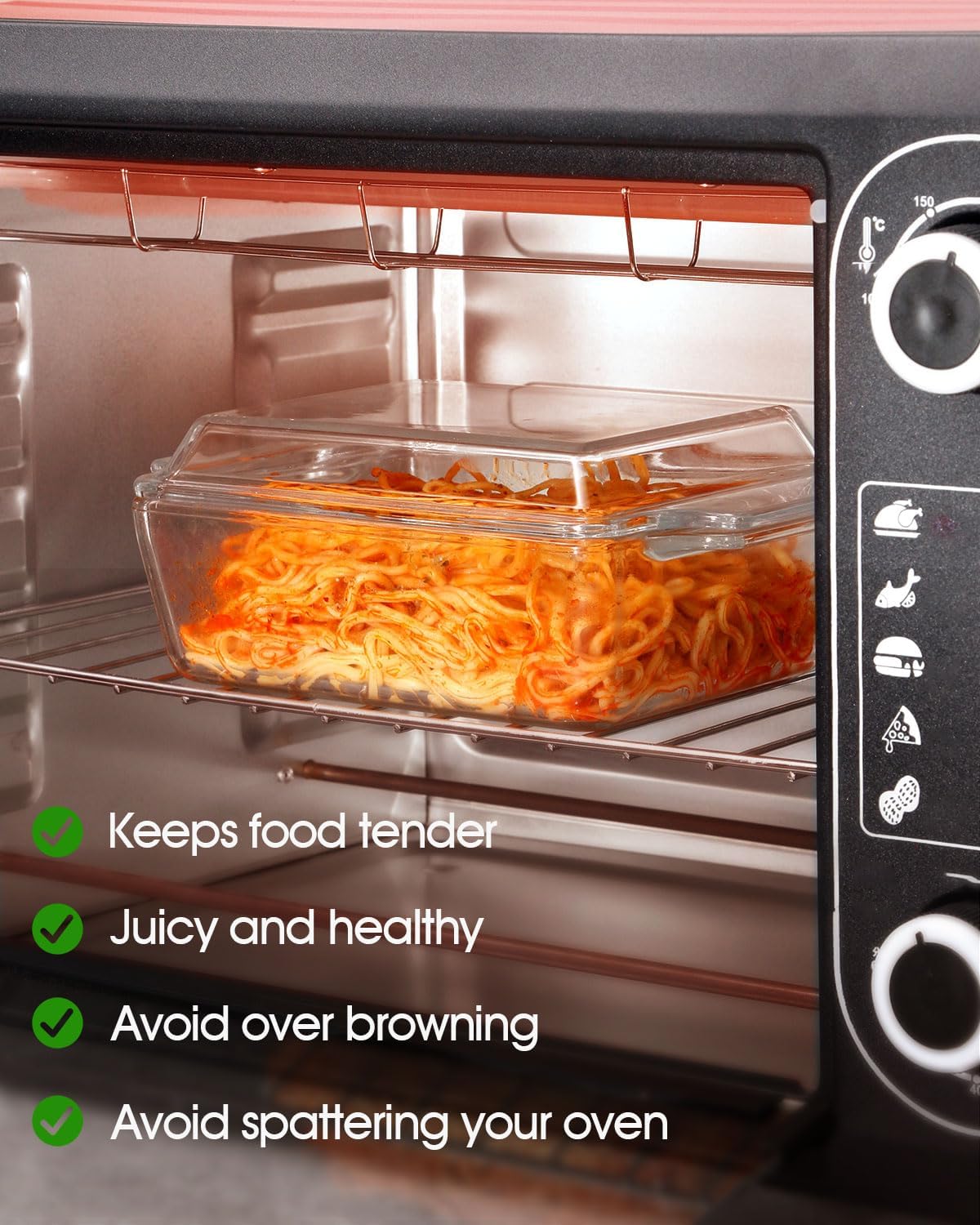 Glass Casserole Dish With Lid, Mini-1 QT (5.7in x 7in) Glass Baking Dishes for Oven, Single Serving Glass Oven Bakeware