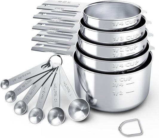 TILUCK Stainless Steel Measuring Cups & Spoons Set, Cups and Spoons,Kitchen Gadgets for Cooking & Baking (11)
