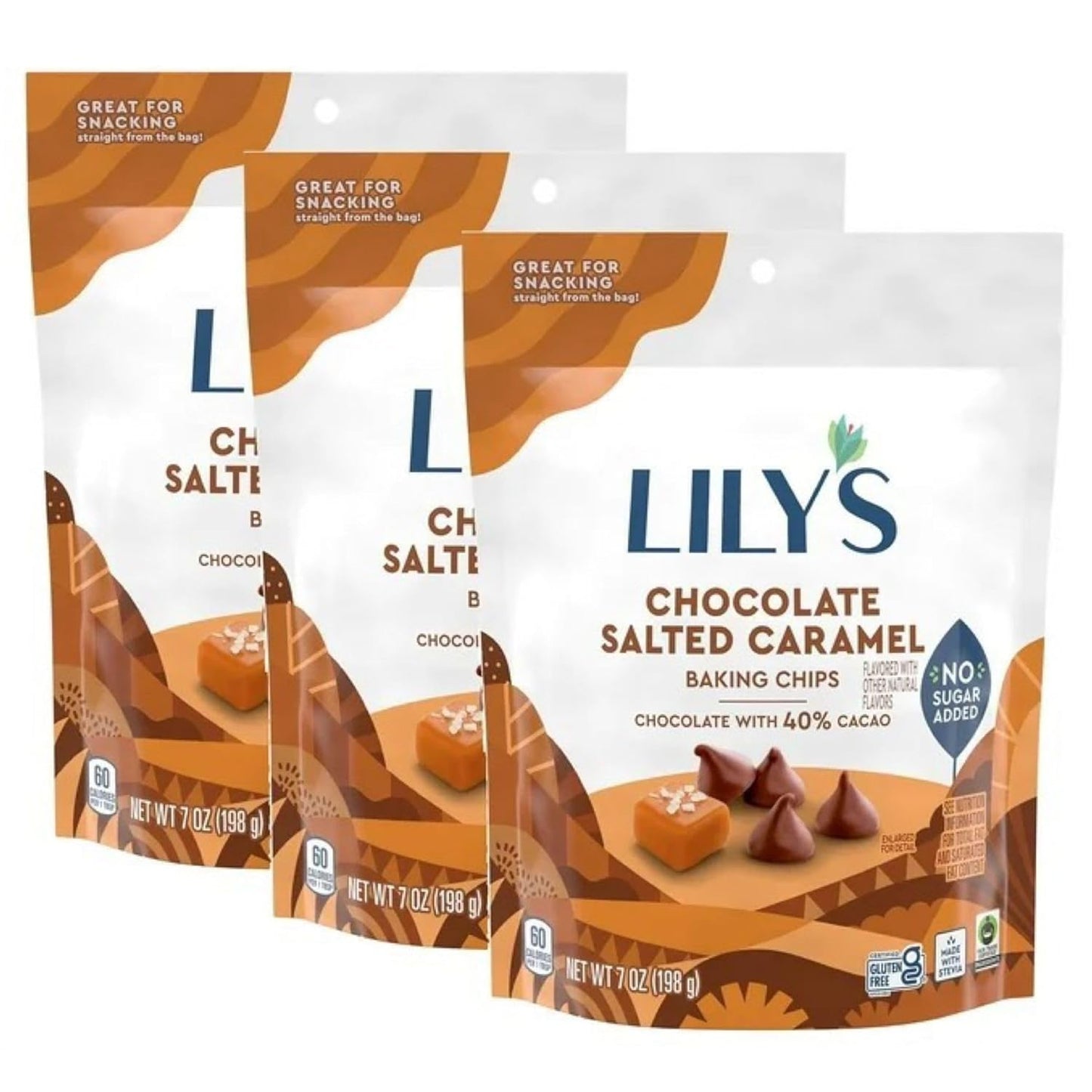 Salted CaramelLily Chocolate Baking Chips (3 Count, Salted Caramel)