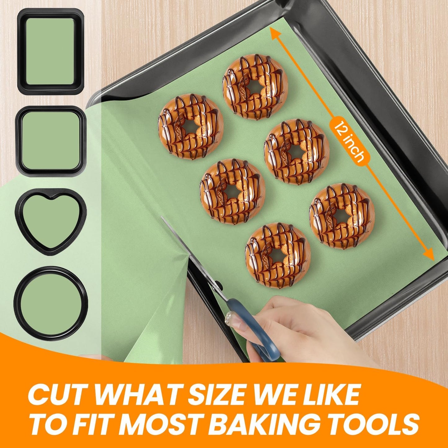 Silicone Baking Mat Roll- Cut to Size Silicone Mat Roll- SIlicone Mat for Baking, Macaoron Baking Sheet, Non-stick Pastry Mat, Reusable Dough Rolling Mat