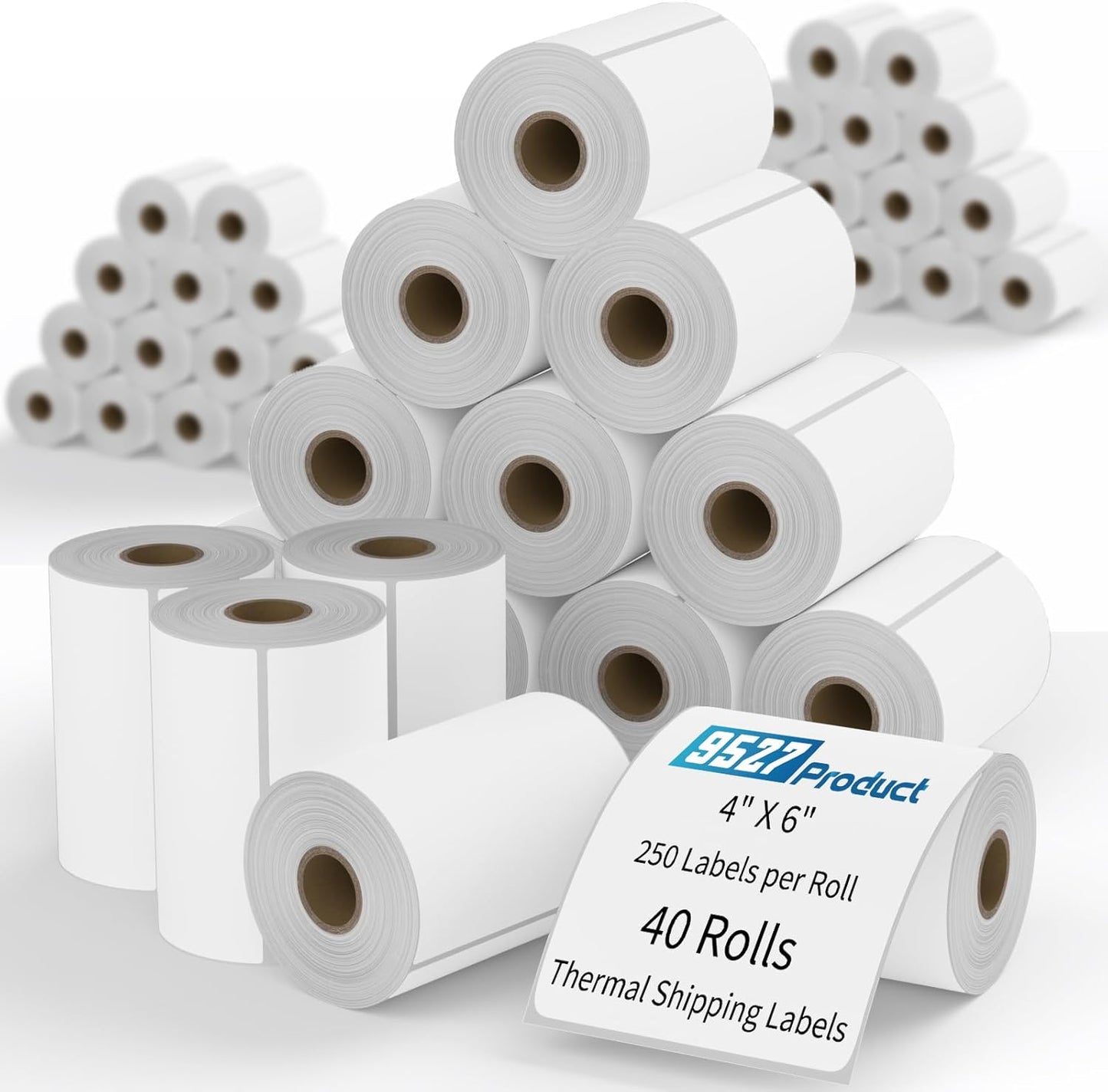 9527 Product 4x6 Blank Direct Thermal Shipping Labels for Zebra 2844 Zp-450 Zp-500 Zp-505 Direct Thermal Labels Printers, Eltron Printer, 250 Labels per Roll,Total 40 Rolls 10000 Labels