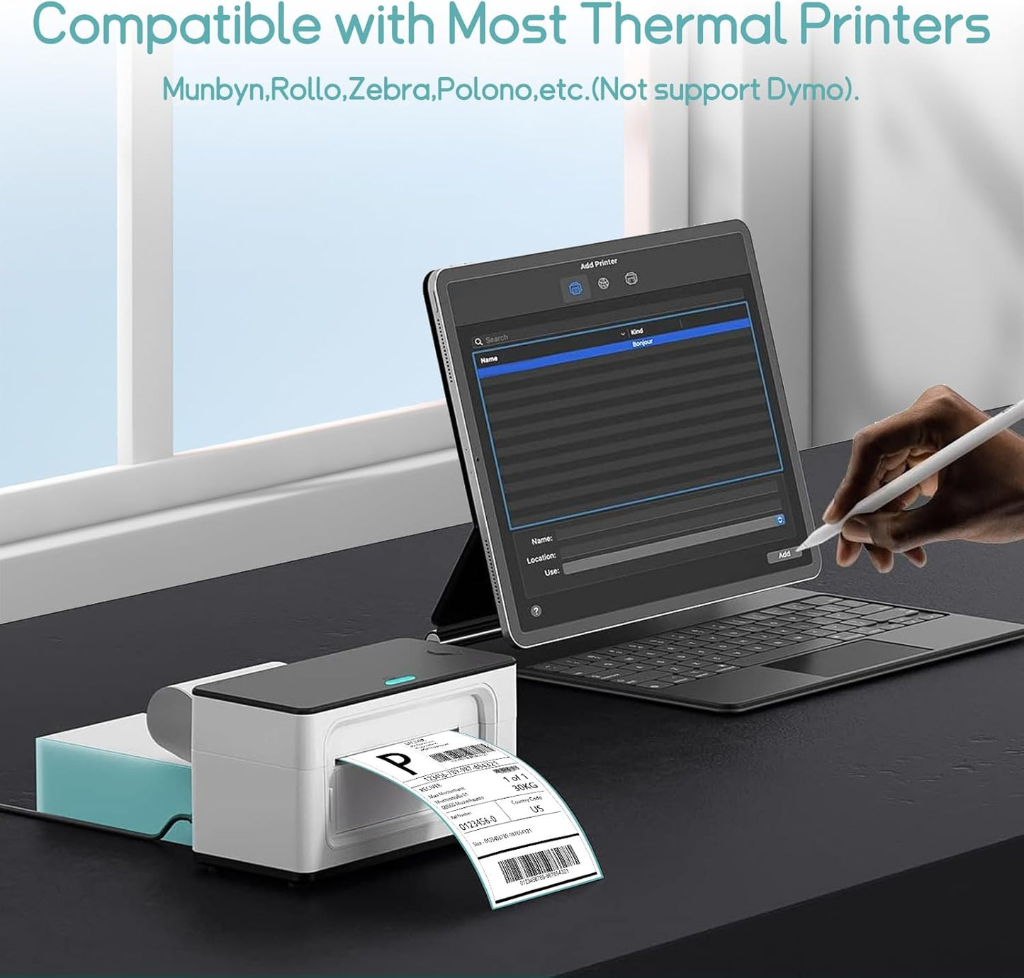 FungLam 4'6' Thermal Shipping Labels - Compatible with Rollo, Munbyn, Zebra, iDPRT, JADENS - 250 Labels/Roll, 6 Rolls