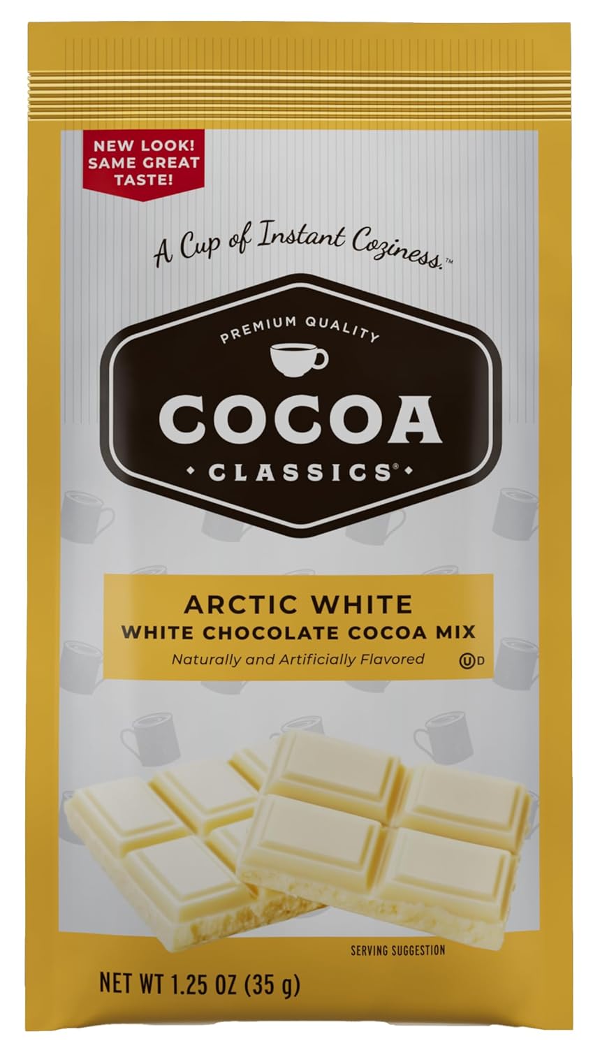 Cocoa Classics Variety Pack: Cocoa Mix, Chocolate Supreme, Arctic White, Salted Caramel Hot Chocolate Made with Nonfat Milk, Just Add Water, Make Hot or Iced, 1.25oz Packets (Pack of 36)