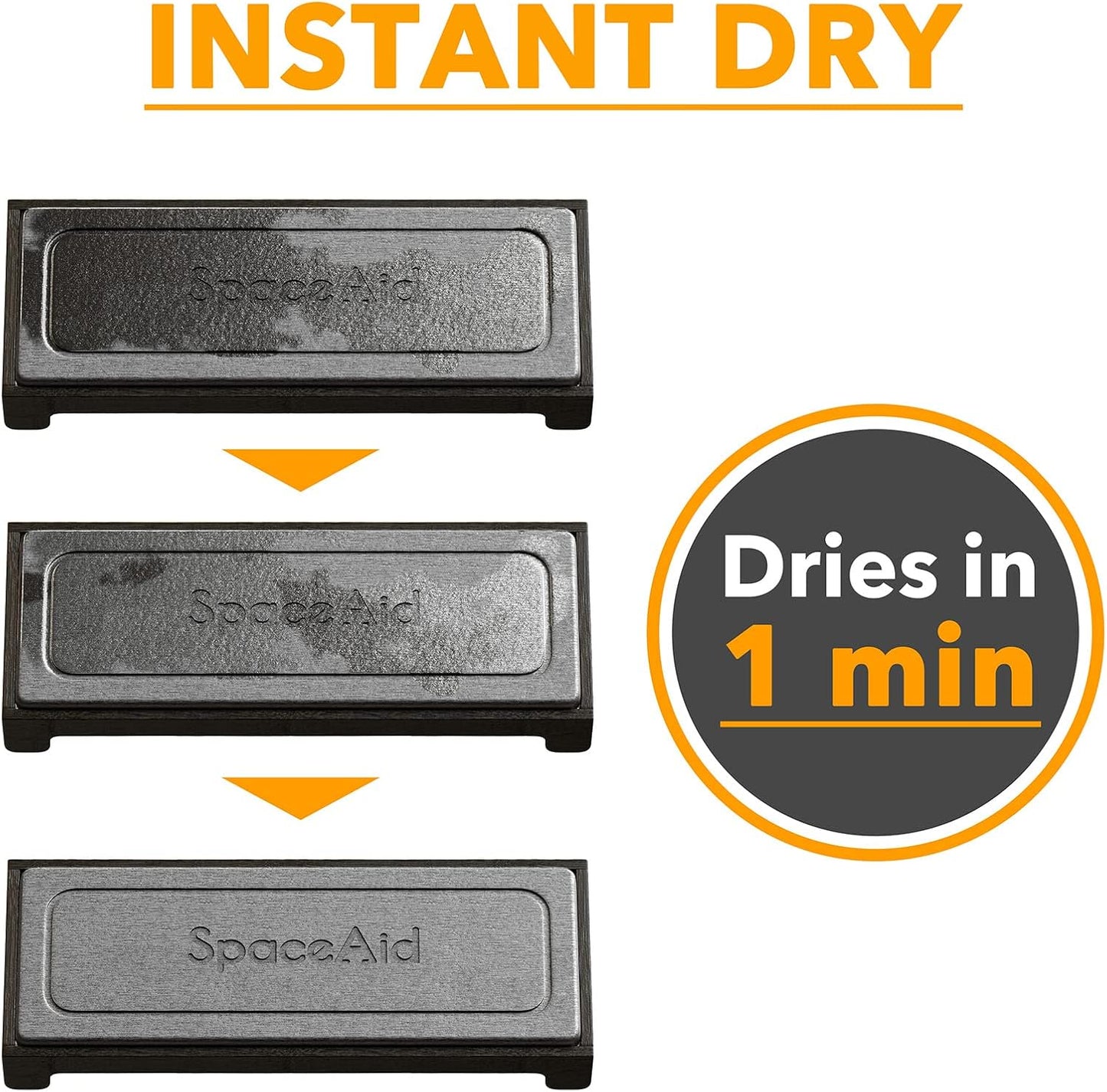 SpaceAid DryingNeat Sink Organizer, Instant Dry Sink Caddy Organizers, Kitchen Sponge Soap Holder Dispenser, Countertop Fast Drying Counter Tray Rack (Bamboo Rack, Black)