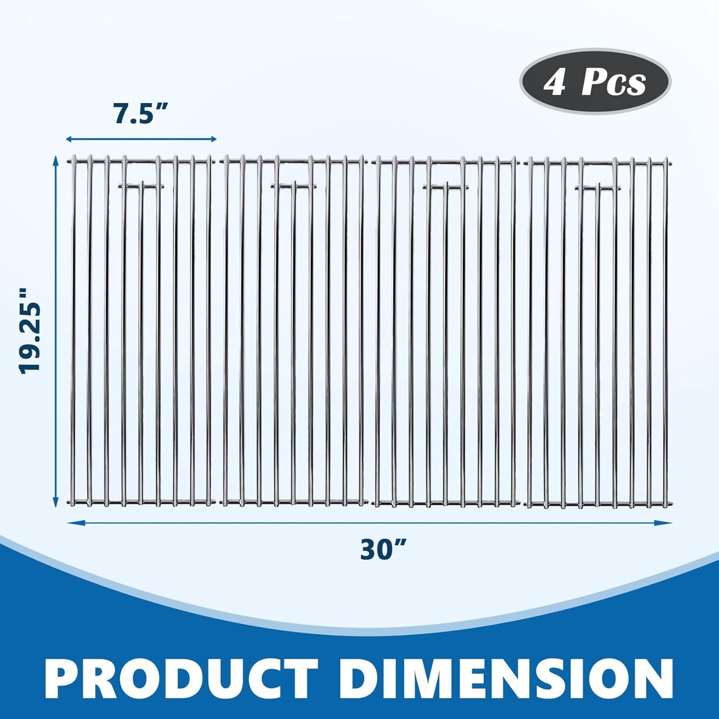 SafBbcue 16517 Cooking Grates for Bull 4 Burner Grill Replacement Parts Bull Angus 47628 47629 47628CE 47629CE Bull Steer 69008 69009 Bull Outlow 26038 26039 Lion Premium 75000