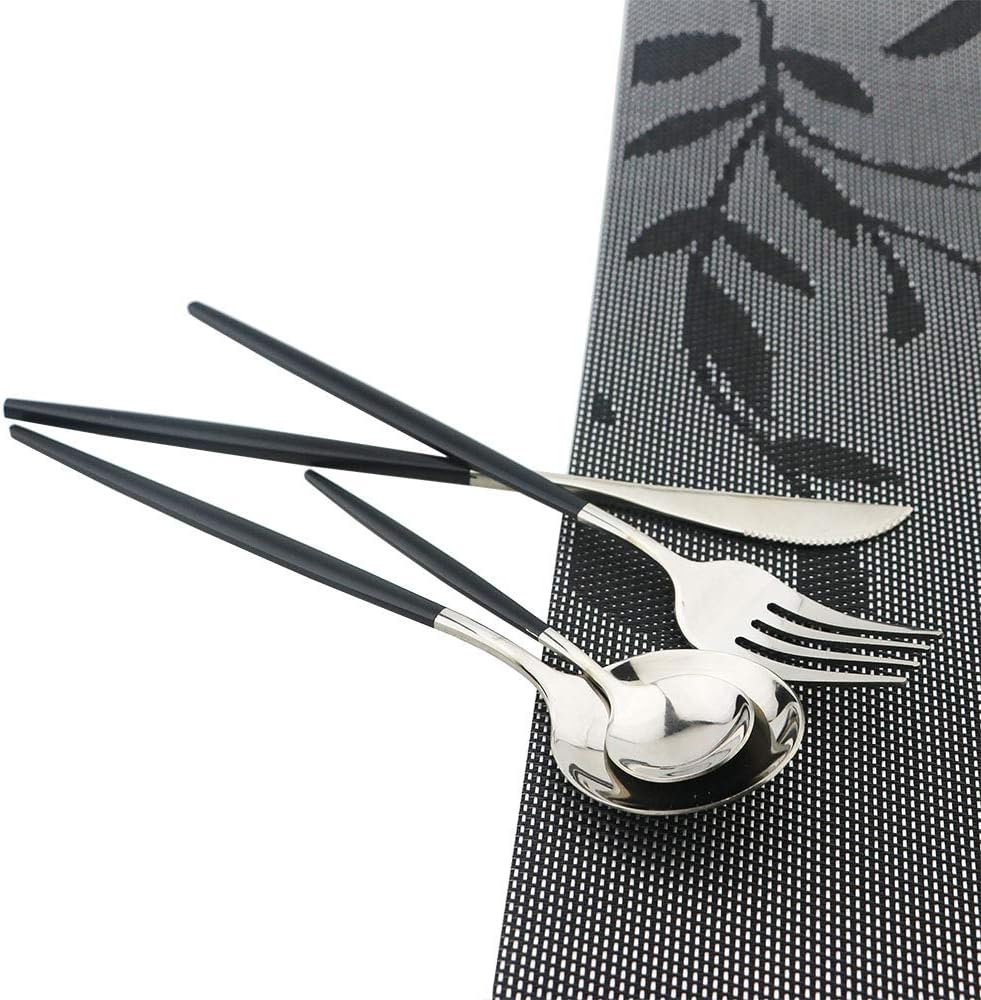 JASHII 30-Piece Stainless Steel Satin Finish Flatware Set, Mirror Polished Tableware Cutlery for Home and Restaurant, Dishwasher Safe