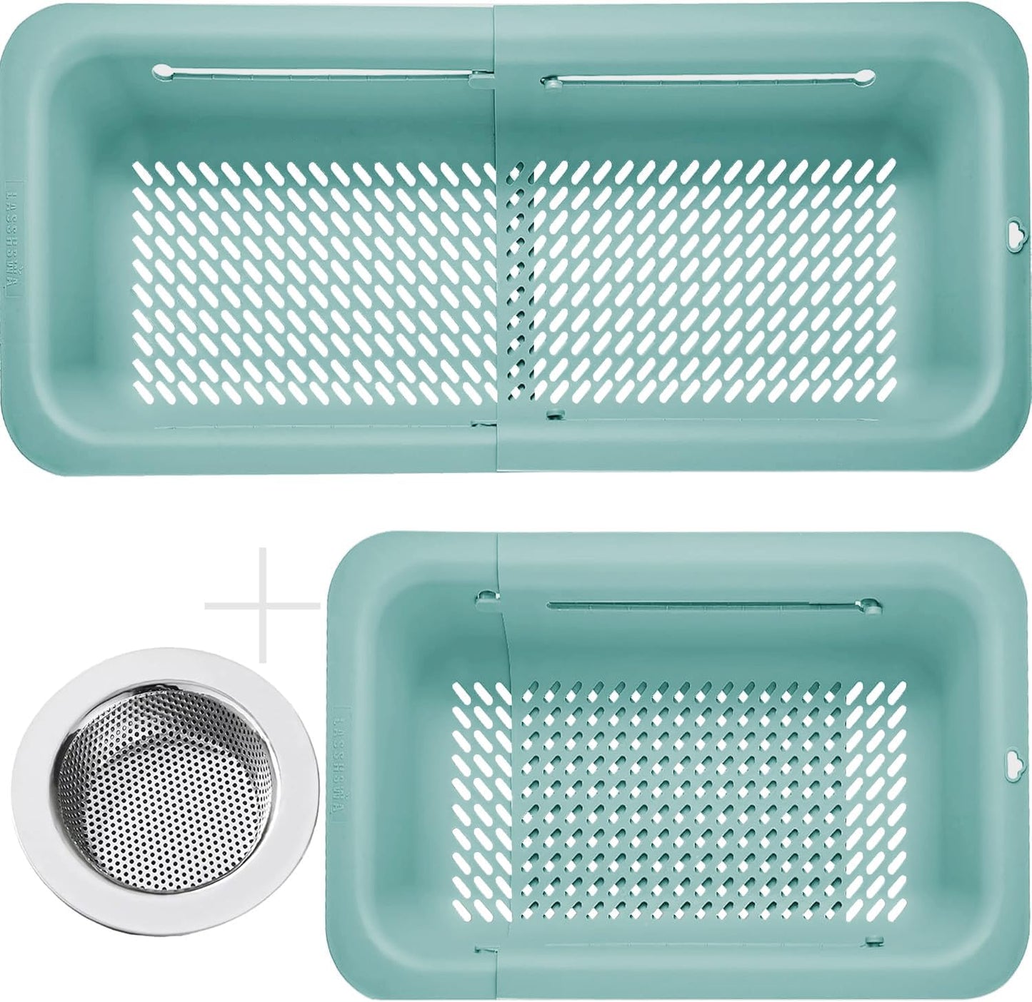 LASSHSWA Collapsible Colander and Strainer for Kitchen, Over the Sink Strainer Basket for Kitchen, Fruit Pasta Food Strainer Expandable Plastic Colander with A Sink Drain Strainer Stainless Steel
