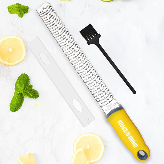 Premium Kitchen Lemon and Parmesan Cheese Zester-Versatile Spiralizer for Fruits, Vegetables, Garlic, and Citrus Finest Food Shredder and Peeler - Essential Zesting Tool for Culinary Enthusiasts
