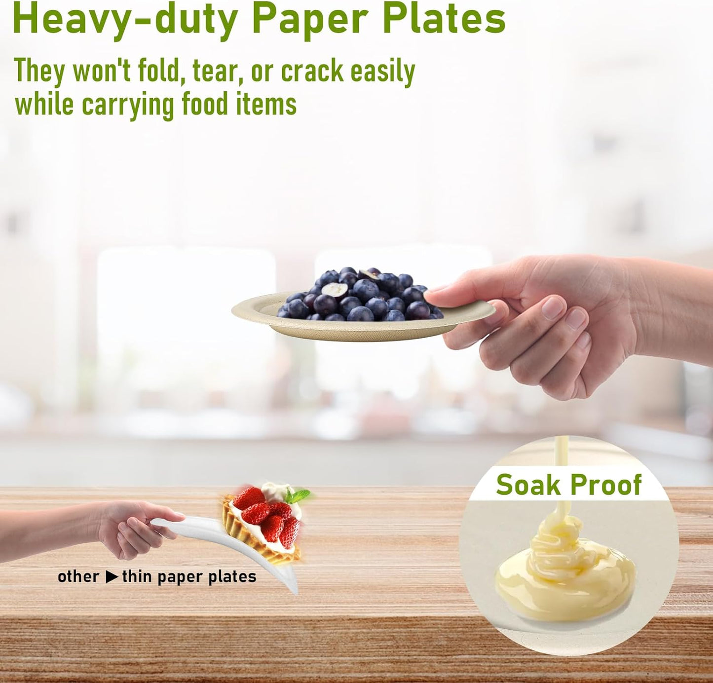 Paper Plates Bulk 500 Count, 100% 6 inch Small Compostable Biodegradable Dessert Disposable Plates