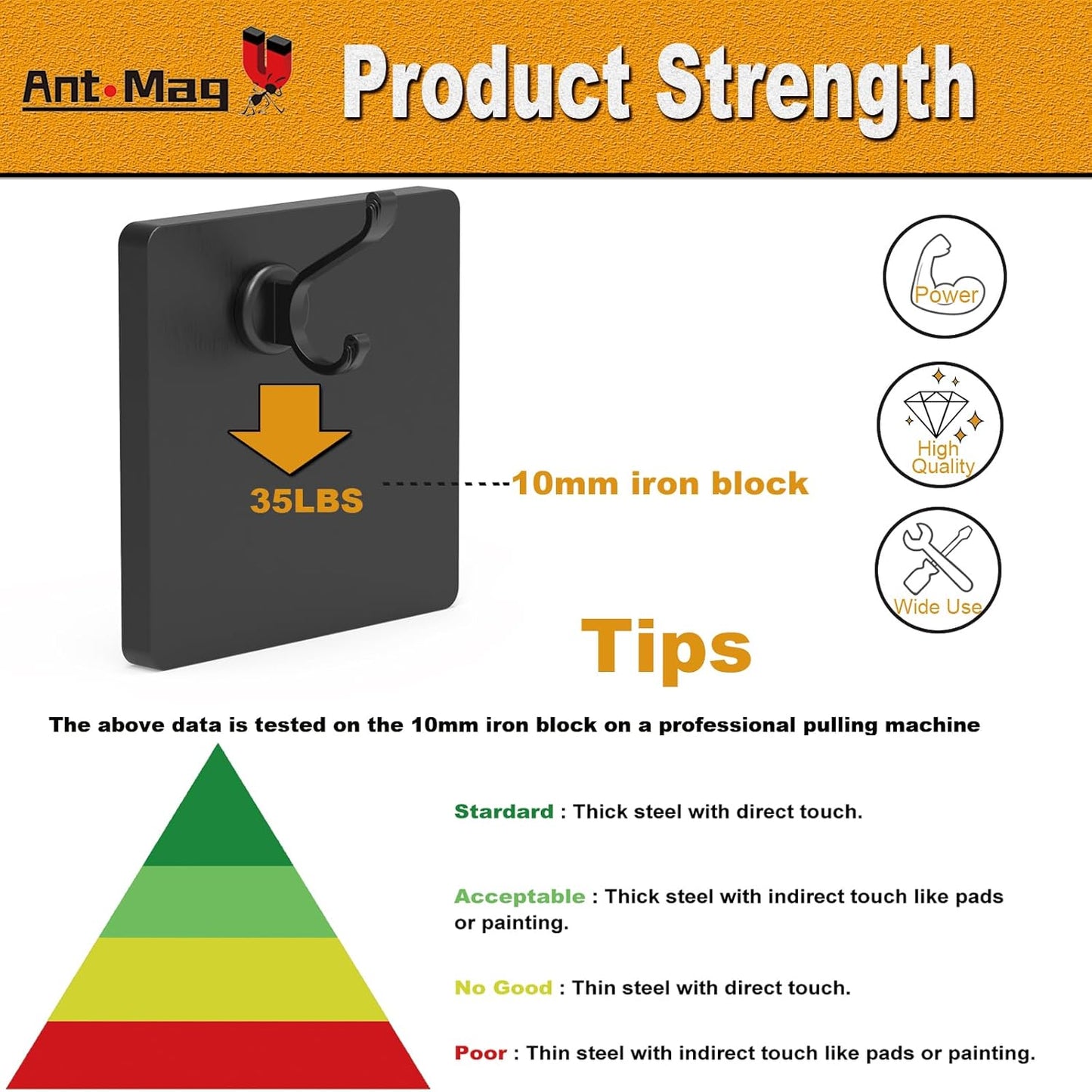 Ant Mag Magnetic Hooks Heavy Duty 140lbs Neodymium Magnet Wall Hooks for Hanging Coats Robes Backpacks Bags Hats Keys Mugs Cups Towels