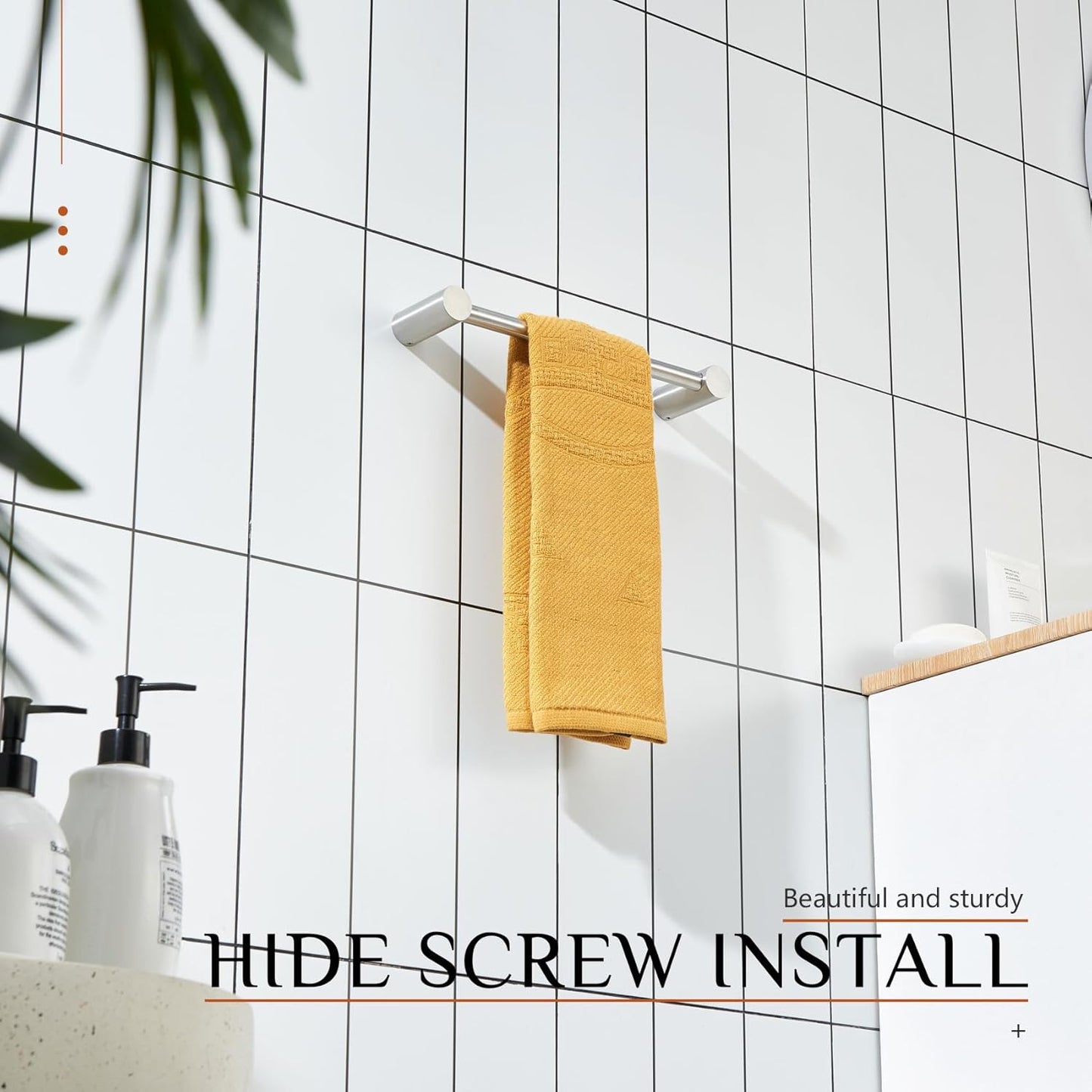 KOKOSIRI Bathroom Towel Bar Brushed Nickel 12-Inch Hand Towel Holder Rack Wall Mounted Bathroom Hardware Accessories Stainless Steel, B4007BR-L12