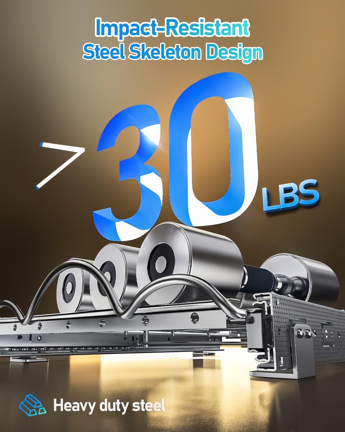 Pull Out Pots and Pans Organizer Under Cabinet, Slide Out Pot Lid Holder, Baking Tray and Cookie Sheet Storage, Adjustable Width, Fully Extendable Kitchen Cabinet Organizers(11’’W×17’’D)