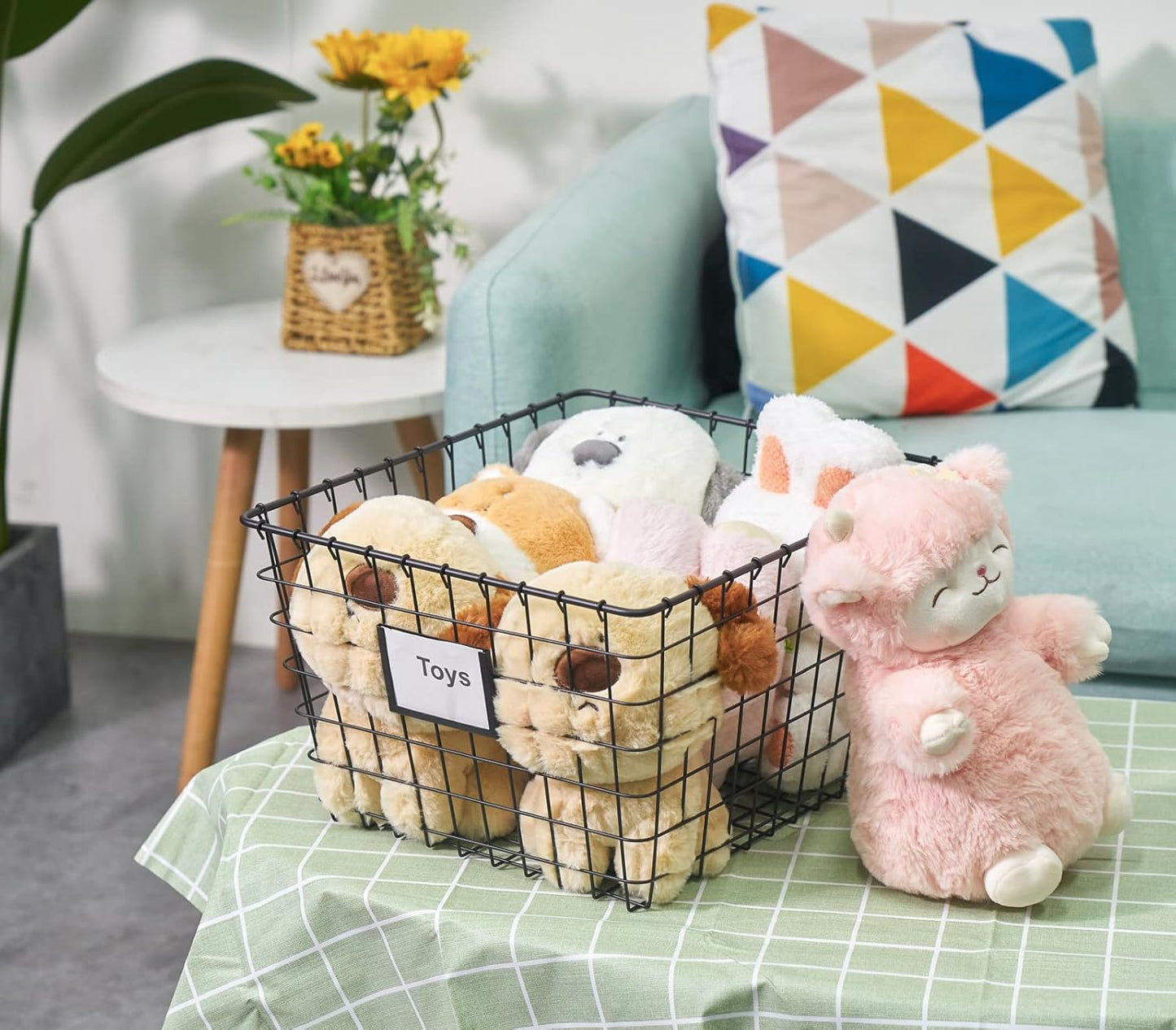 4 Pack【Extra Large】 Wire Handmade Storage Basket for Organizing Household Goods,Pantry Organization,Bathroom countertop,Laundry,Wardrobe Storage Basket,Rose Gold