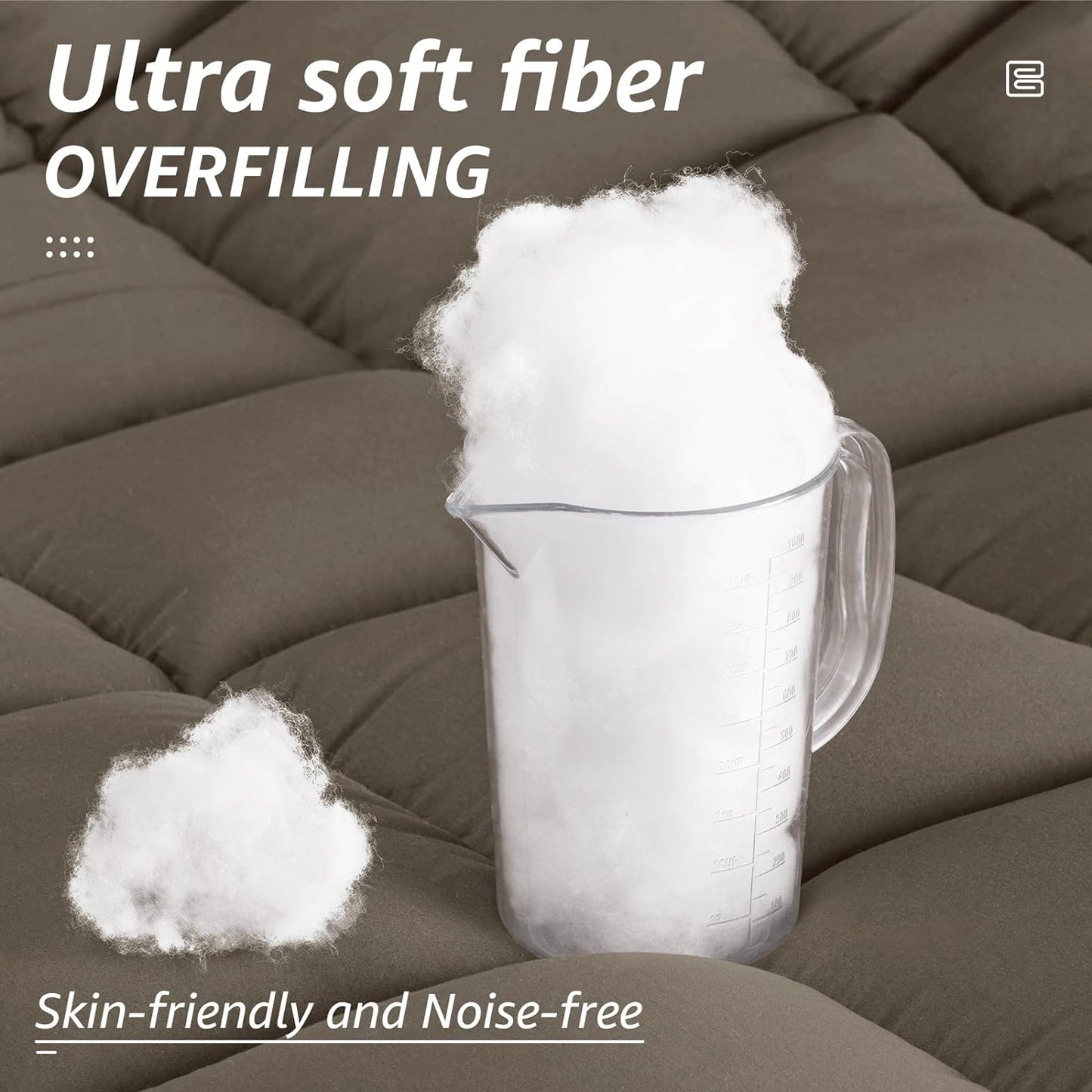 HYLEORY All Season Twin Size Bed Comforter - Cooling Down Alternative Quilted Duvet Insert with Corner Tabs - Winter Warm - Machine Washable - Taupe