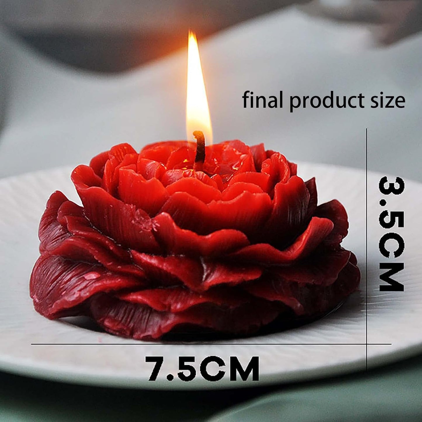 Peony Rose 3D Flower Resin Cake Mold - Silicone Molds for Clay Candle Making