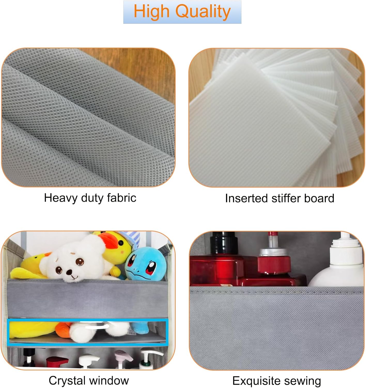 Extra Large Over The Door Organizer Storage 5-Shelves and 10 Side Pockets, Heavy Duty Hanging Door Organizer for Closet Bathroom Bedroom Nursery Pantry, Grey