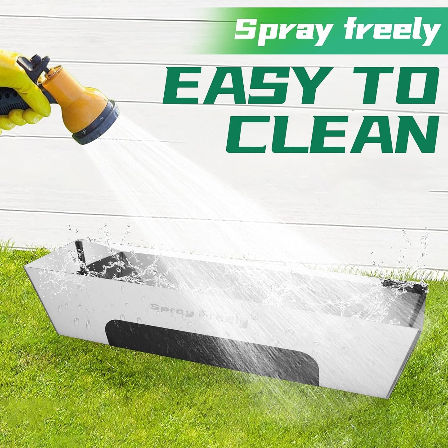 Drywall Mud Pan, Stainless Steel Mud Pan, Sheared Edges for Easy Knife Cleaning, Perfect Size for Larger Drywall Knife, Suitable For Mortar, Mixing Cement, Putty And Paint (14 Inch 2 Pack)