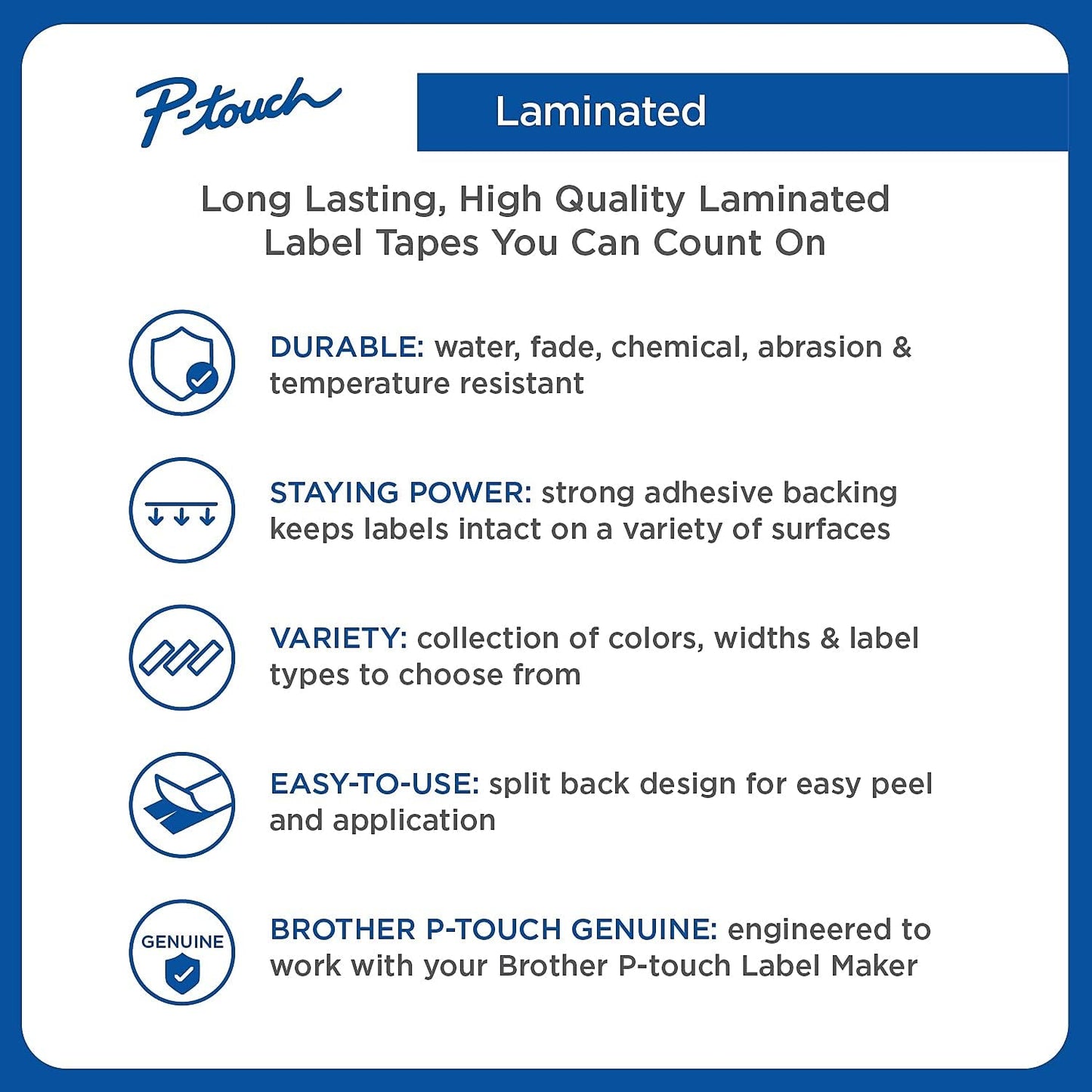 Brother Genuine P-Touch TZE-232 Tape, 1/2" (0.47 mm) Standard Laminated P-Touch Tape, Red on White Laminated for Indoor or Outdoor Use, Water-Resistant 26.2 ft (8m), Single-Pack