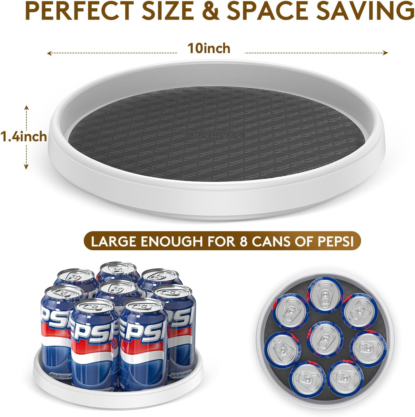 Lazy Susan Organizers for Kitchen Storage - Turntables for Cabinet, Pantry Organization Countertop,Vanity and Table,10 Inch Rotating Tray Spice Rack, Bathroom Fridge and Makeup Organizing,Non Skid