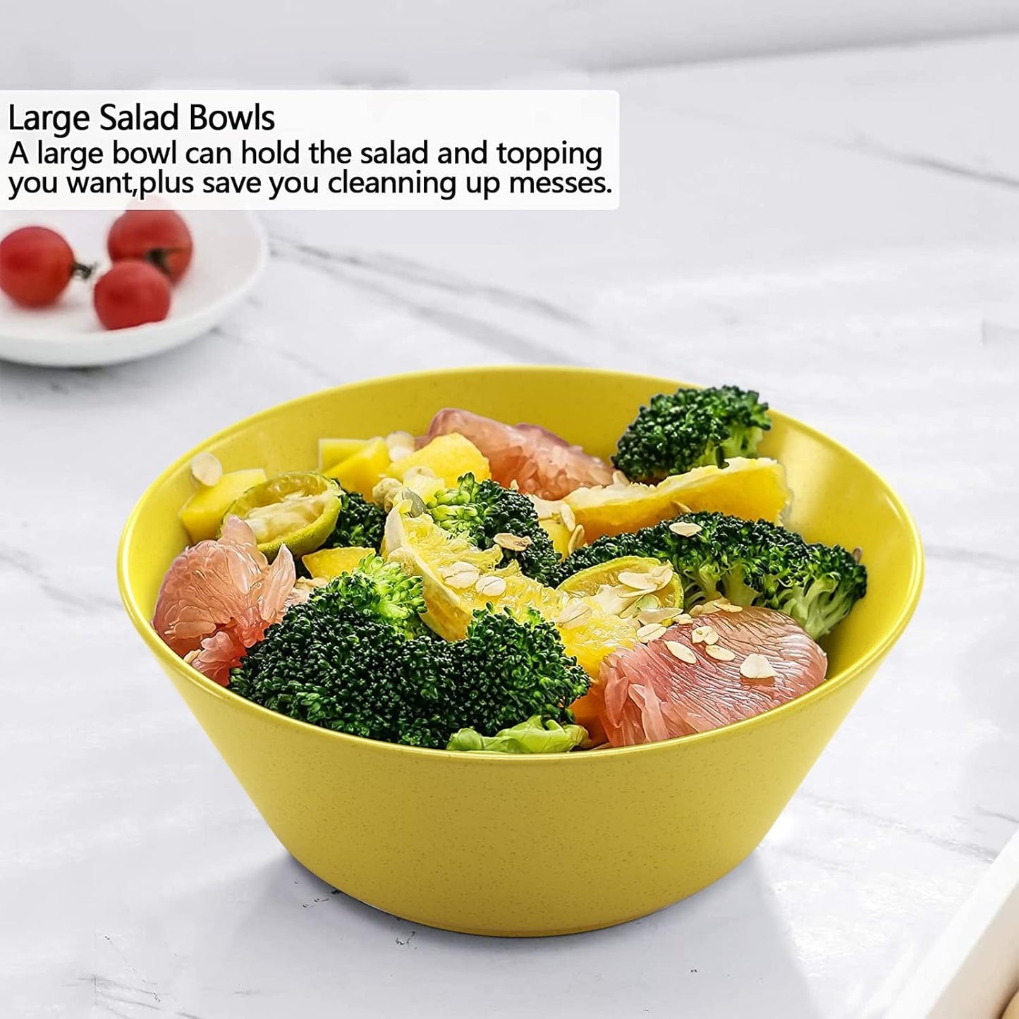 Unbreakable Large Cereal Bowls Set of 6, 32 Ounce BPA-Free Microwave and Dishwasher Safe Salad Bowls, Stackable Color Kitchen Set for Serving, Soup, Oatmeal, Pasta, Noodles - 6 Colors