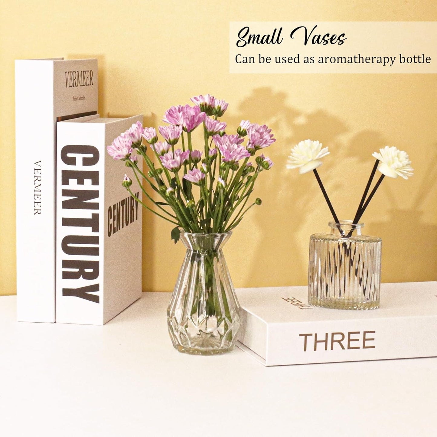 36Pcs Bud Vases Set Small Vintage Glass Bottles Clear Bud Vases in Bulk Multiple Shape Cute Glass Vases for Rustic Wedding Centerpieces Table Decorations and Home Decor(Clear)