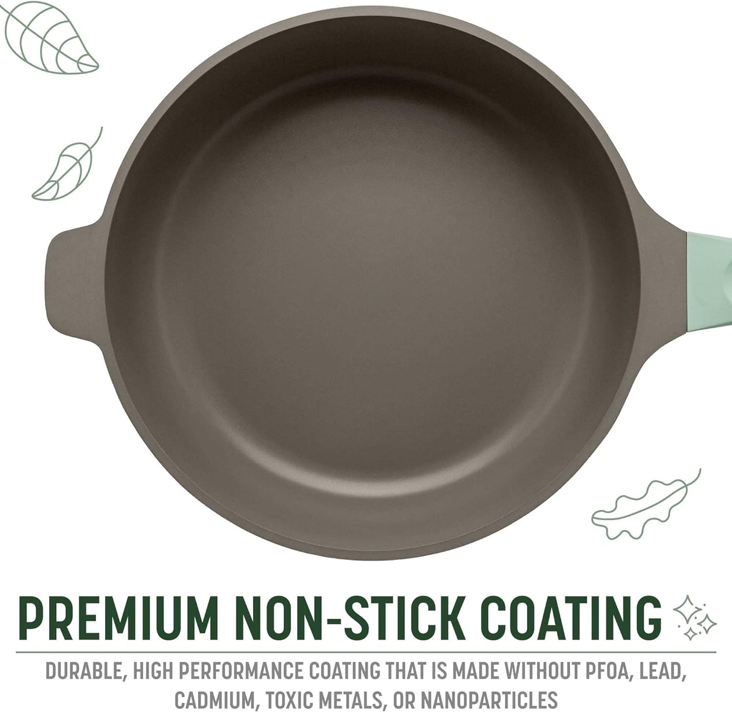 Goodful All-in-One Pan, Multilayer Nonstick, High-Performance Cast Construction, Multipurpose Design Replaces Multiple Pots and Pans, Dishwasher Safe Cookware, 11-Inch, 4.4-Quart Capacity, Sage Green