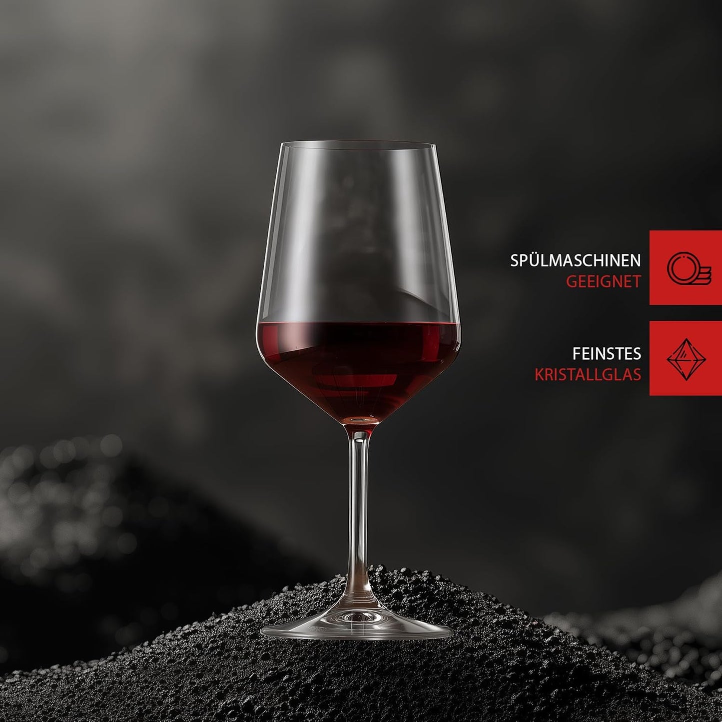 Spiegelau Style Red Wine Glasses, Set of 4, European-Made Lead-Free Crystal, Classic Stemmed, Dishwasher Safe, Professional Quality Red Wine Glass Gift Set, 22.2 oz