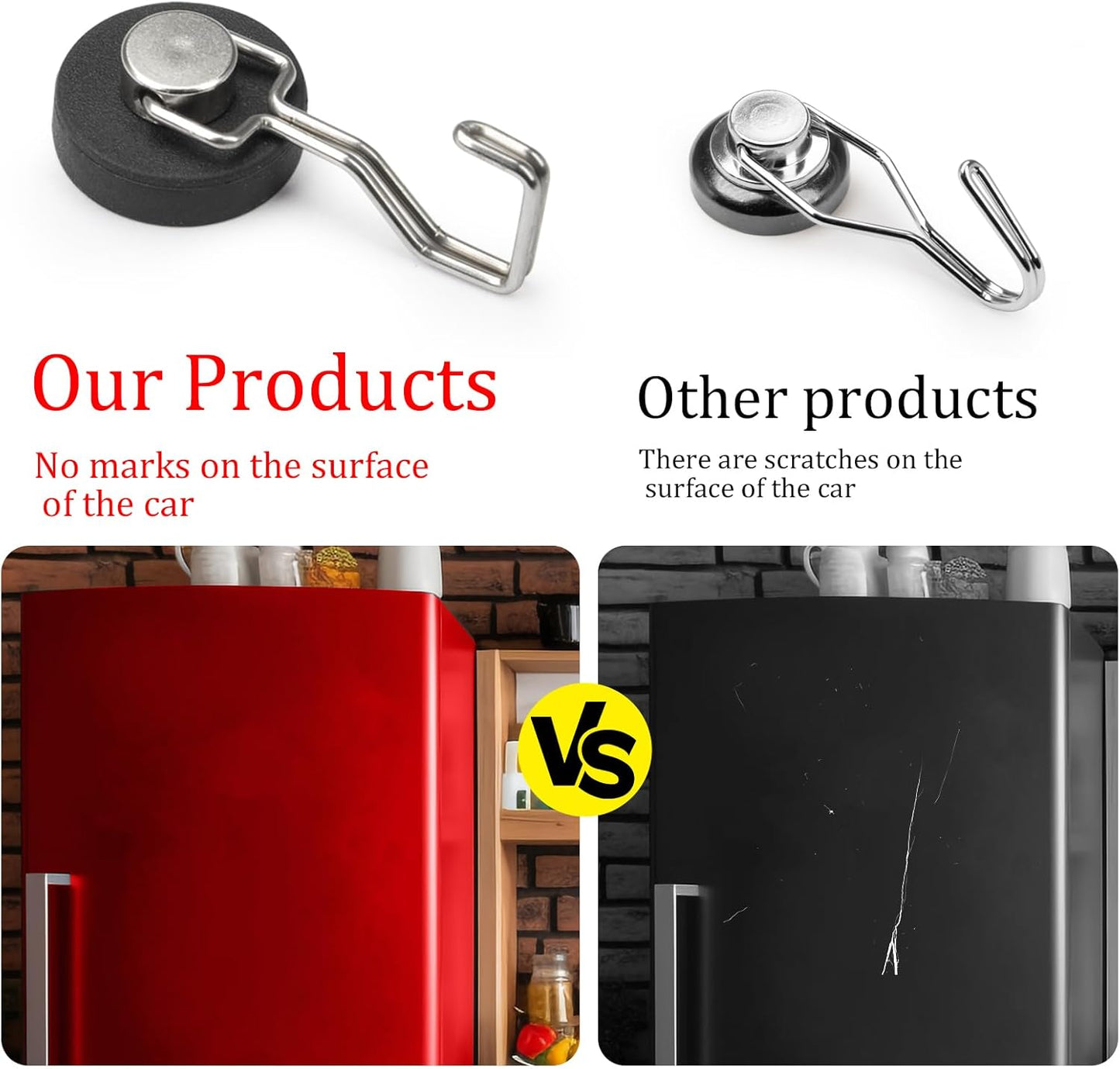 Heavy Duty Magnetic Hooks for Grill, Refrigerator & BBQ – 4-Pack Strong Magnet Hooks for Hanging Grill Tools, Kitchen Utensils, Towels & Outdoor Camping Accessories