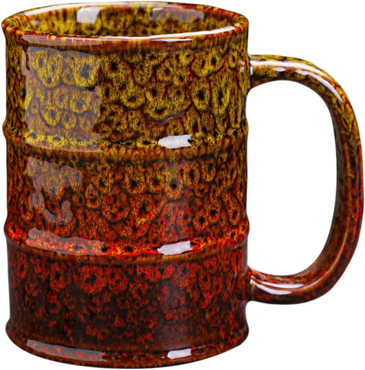Yellow and Red 20 oz Ceramic Coffee Mugs - Large, Dishwasher and Microwave Safe for Office and Home