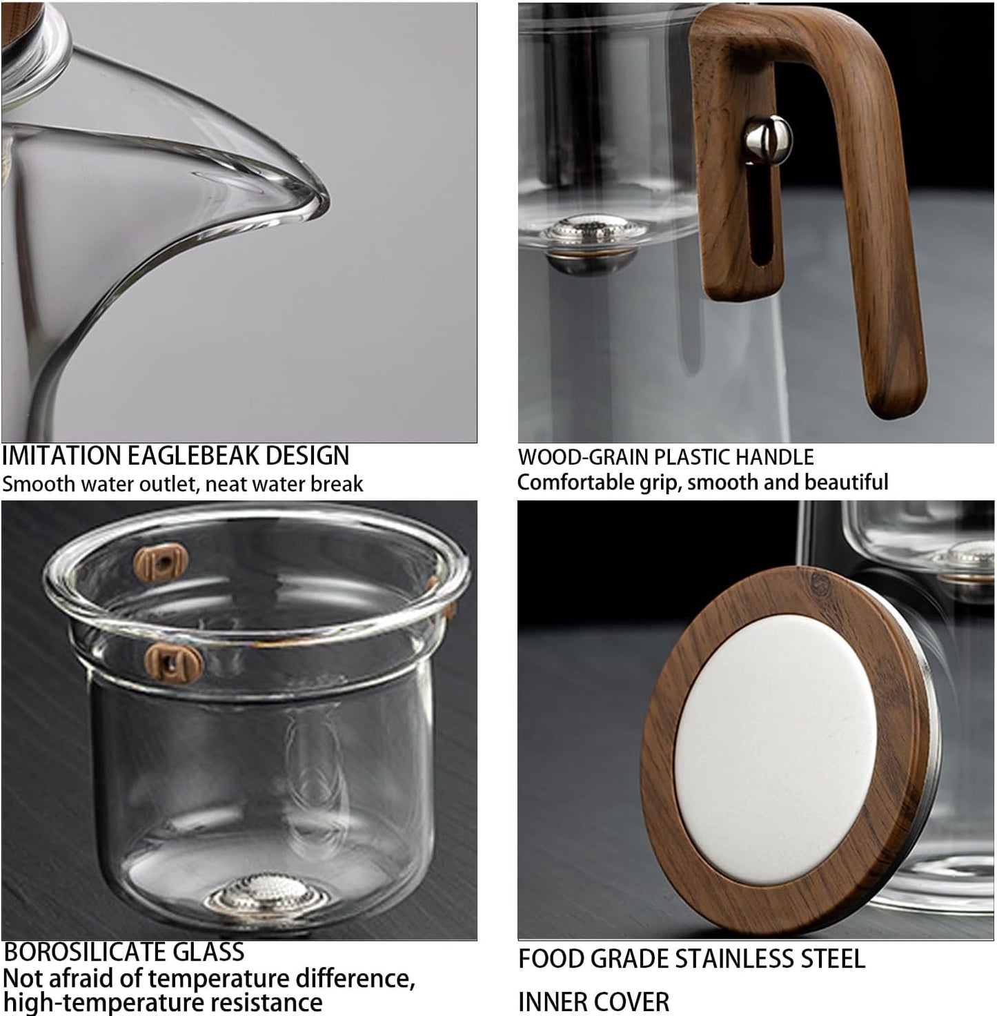 Enchanti Tea Pot, Witchcraft Magic Glass Teapot with Infuser Strainer and Lid for Loose Leaf Tea Herbal, Magnetic Water Separation Tea Maker Kettle Clear Enchantipot (600ml)