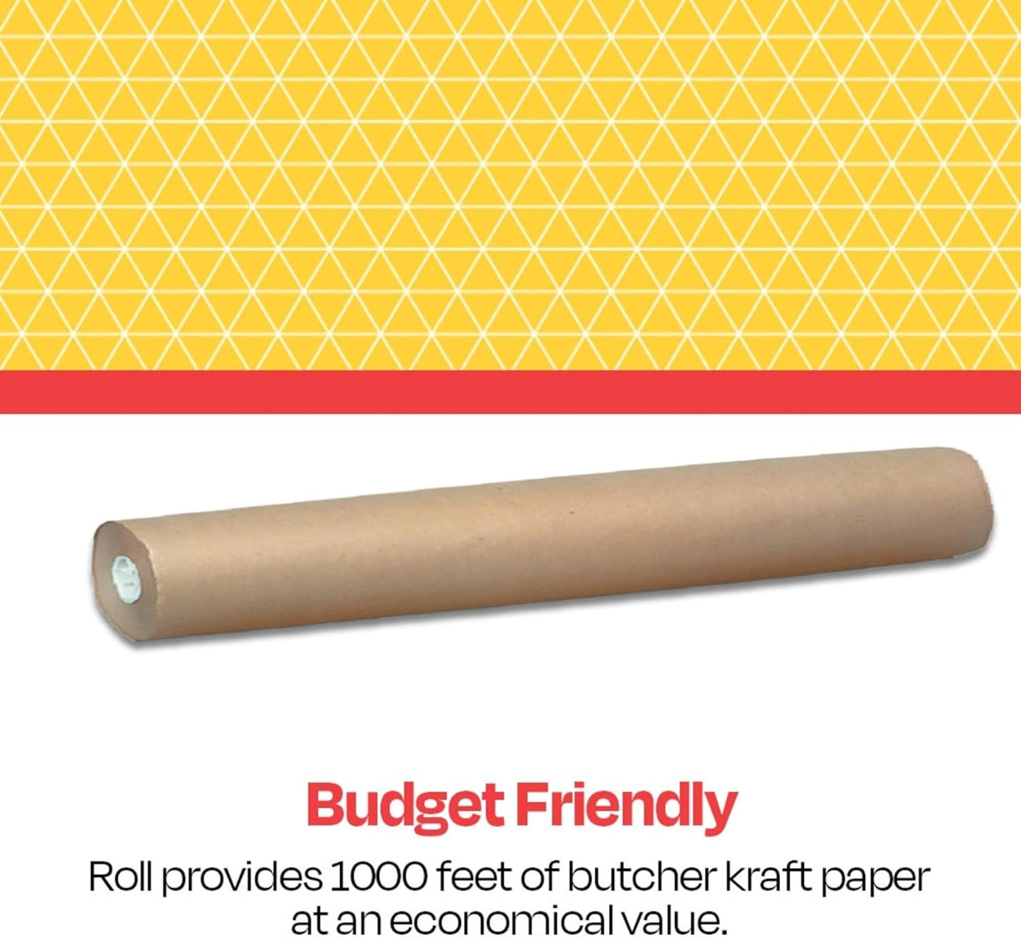 School Smart Butcher Kraft Paper Roll, 40 lbs, 48 Inches x 1000 Feet, Brown
