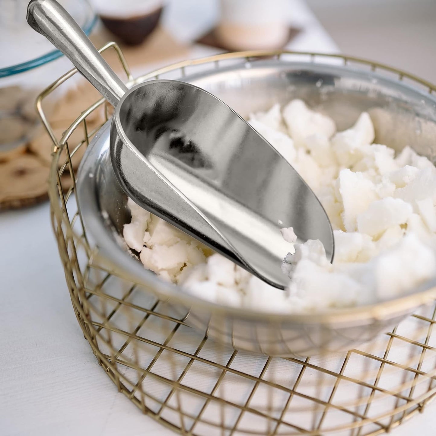 Amazing Abby - Elsa - 12-Ounce Aluminum Ice Scoops (Set of 2), Cast Aluminum Utility Scoops, Food-Grade, Good for Home and Commercial Use, NOT Dishwasher-Safe, Hand-Wash Recommended