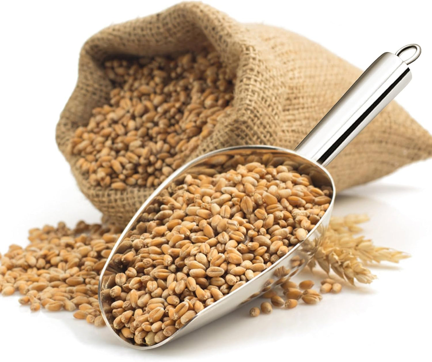 TeamFar 8oz Ice Scoop, Stainless Steel Food Scoop Metal Ice Scooper for Kitchen Bar Party Wedding, Heavy Duty & Sturdy, Easy Storage & Versatile, Mirror Finish & Smooth Edge, Dishwasher Safe