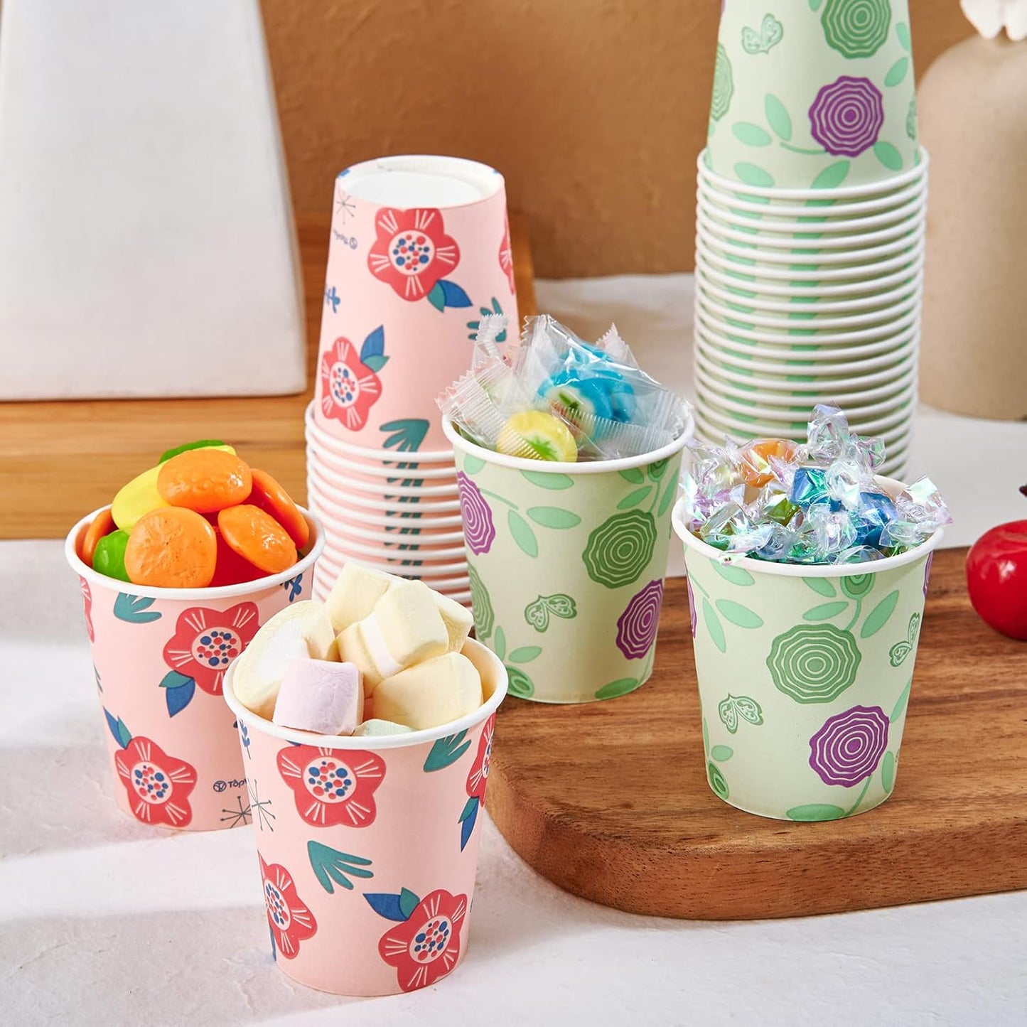 600 Pack 5 oz Paper Disposable Colorful Bathroom Small Mouthwash Espresso Cups for Party, Picnic, Travel and Events