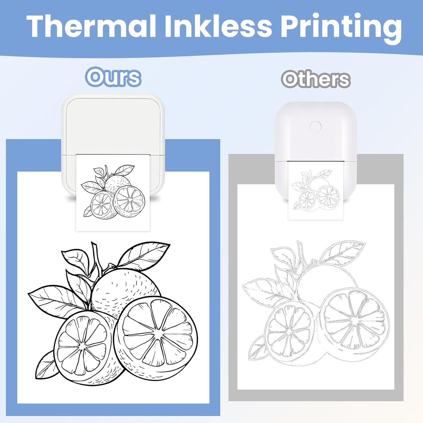 Sticker Printer, Thermal Label Maker Mini Sticker Maker with 4 Roll Paper Bluetooth Inkless Sticker Maker Machine for Home, Office, School, DIY Creations, Sticky Scrapbook, Lists