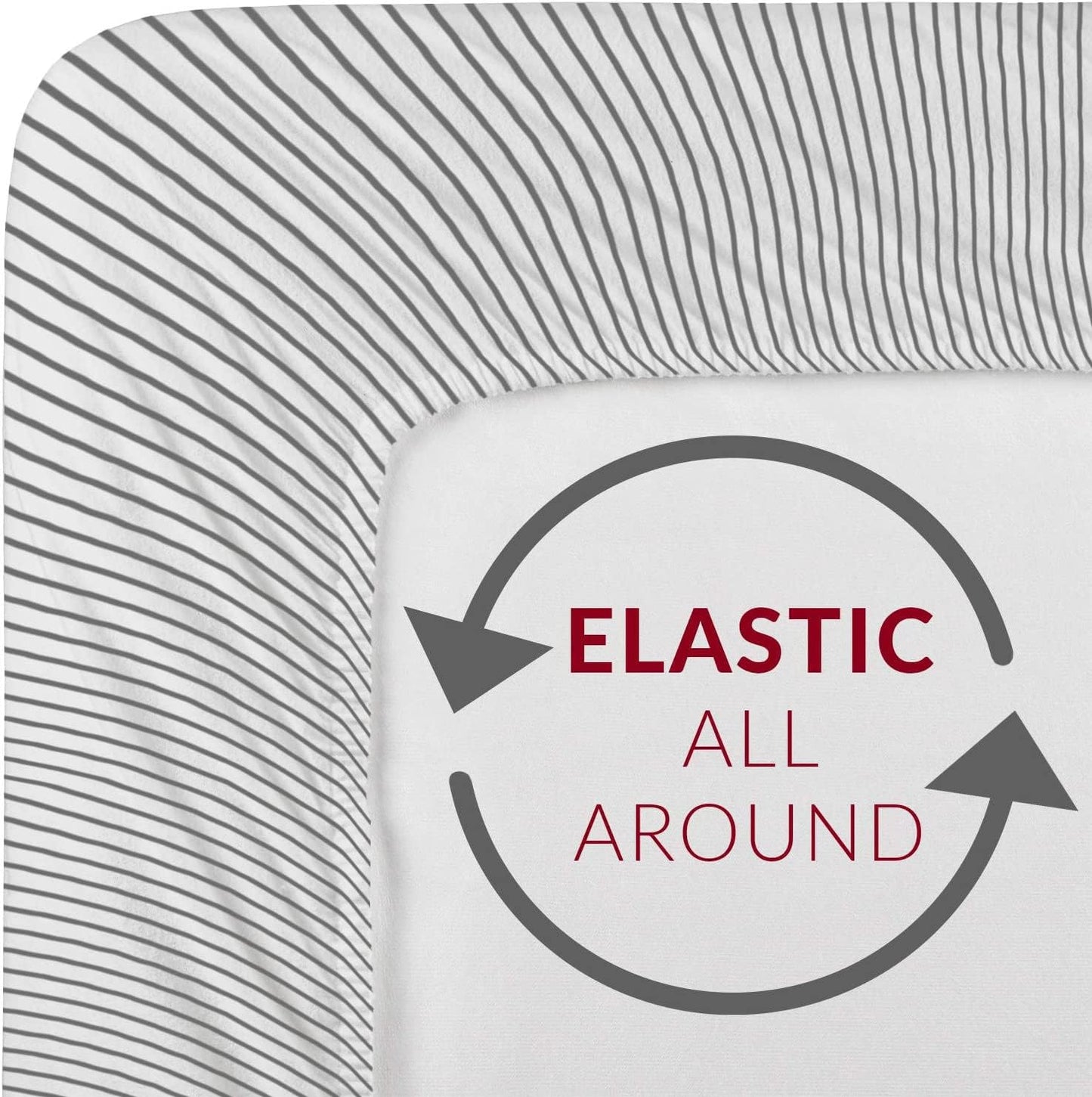 Mellanni Extra Deep King Sheets - 4 PC Iconic Collection Bedding - Hotel Luxury, Ultra Soft, Cooling Bed Sheets - Wrinkle, Fade, Stain Resistant (King, Pinstripe Gray)