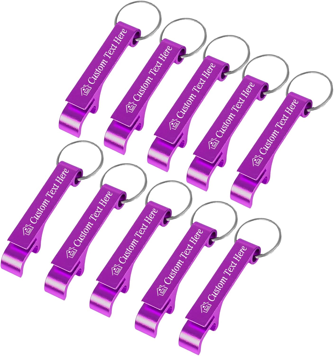 YanNanKe 10PCS Personalized Bottle Opener Keychain Bulk Custom Beer Bottle Opener with Logo Text Engraved Wedding Bottle Opener Favors Customized Gifts for Guests Baby Shower Birthday Party-Purple