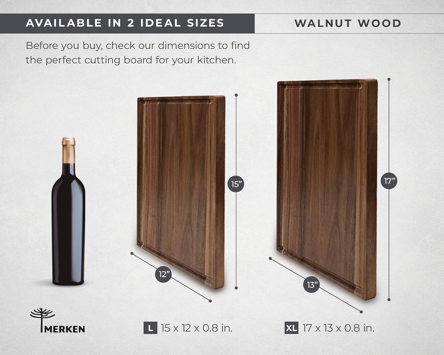 Premium Walnut Wood Cutting Board – Large End Grain Butcher Block – Reversible Chopping Board with Juice Groove – For Meat, Cheese, Veggies, Charcuterie – Knife Friendly Kitchen Essential