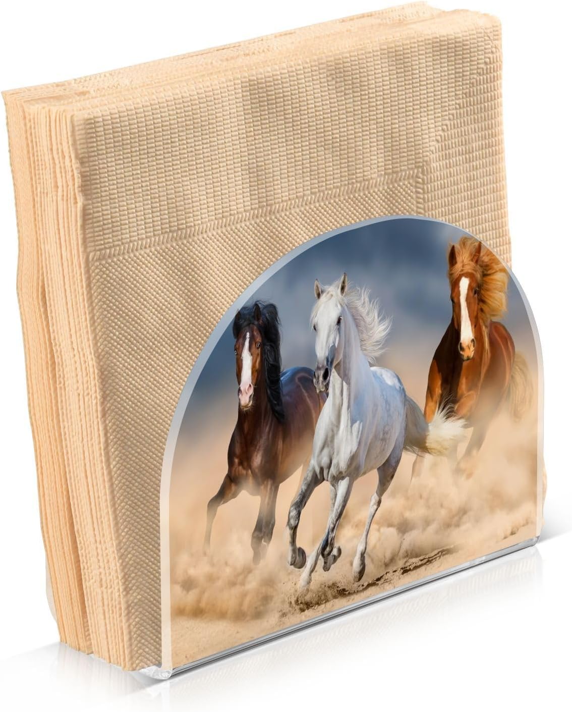 Horses Napkin Holder for Table Paper Napkins Holder Acrylic Tissue Dispenser Kitchen Dining Room Bathroom Party Car Deco