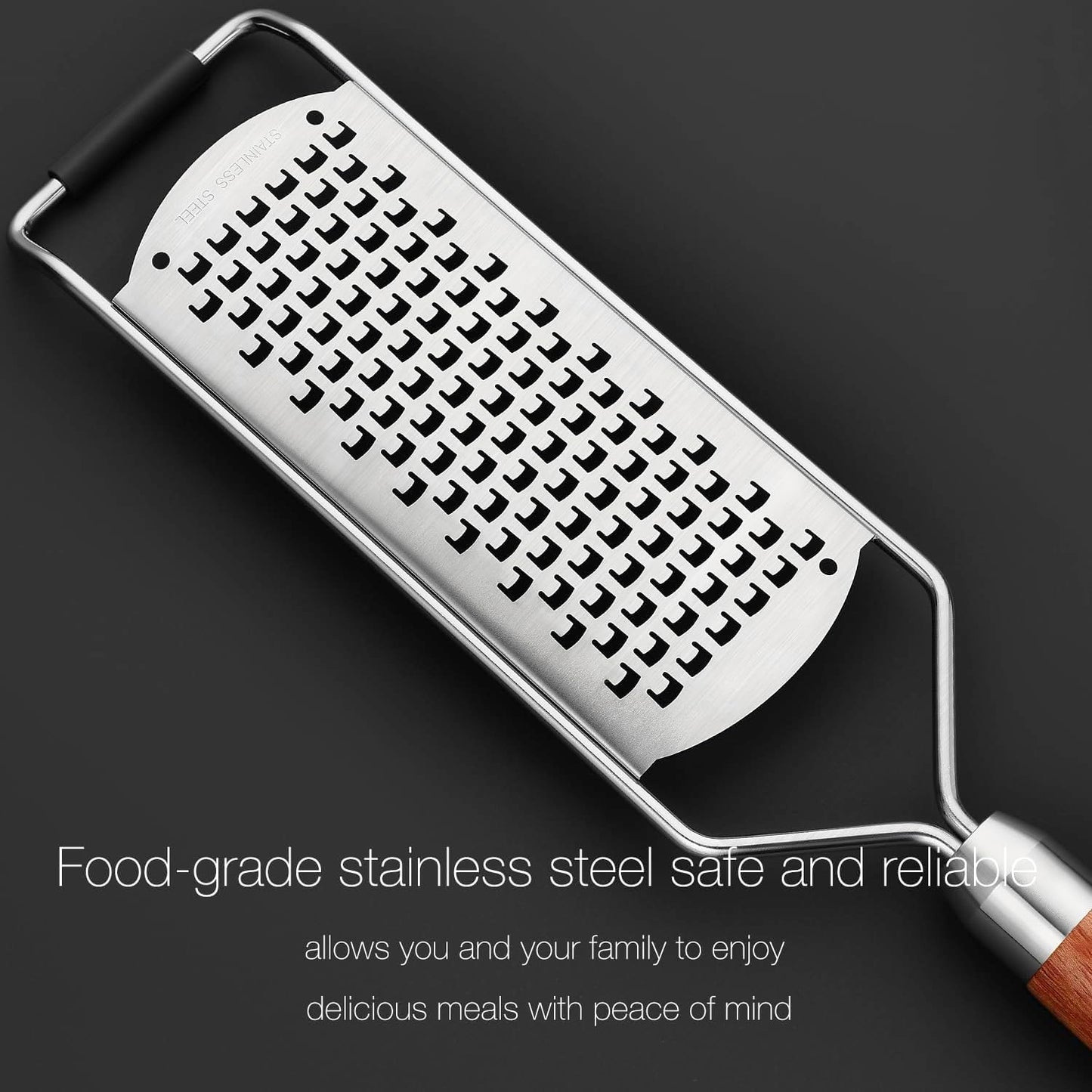 Professional-Grade Lemon Zester with Ultra-Coarse Blades, Heavy-Duty Cheese/Vegetable Grater, Solid Wood Handle Design - Rust-Resistant Durable, Essential Kitchen Tool (A1)
