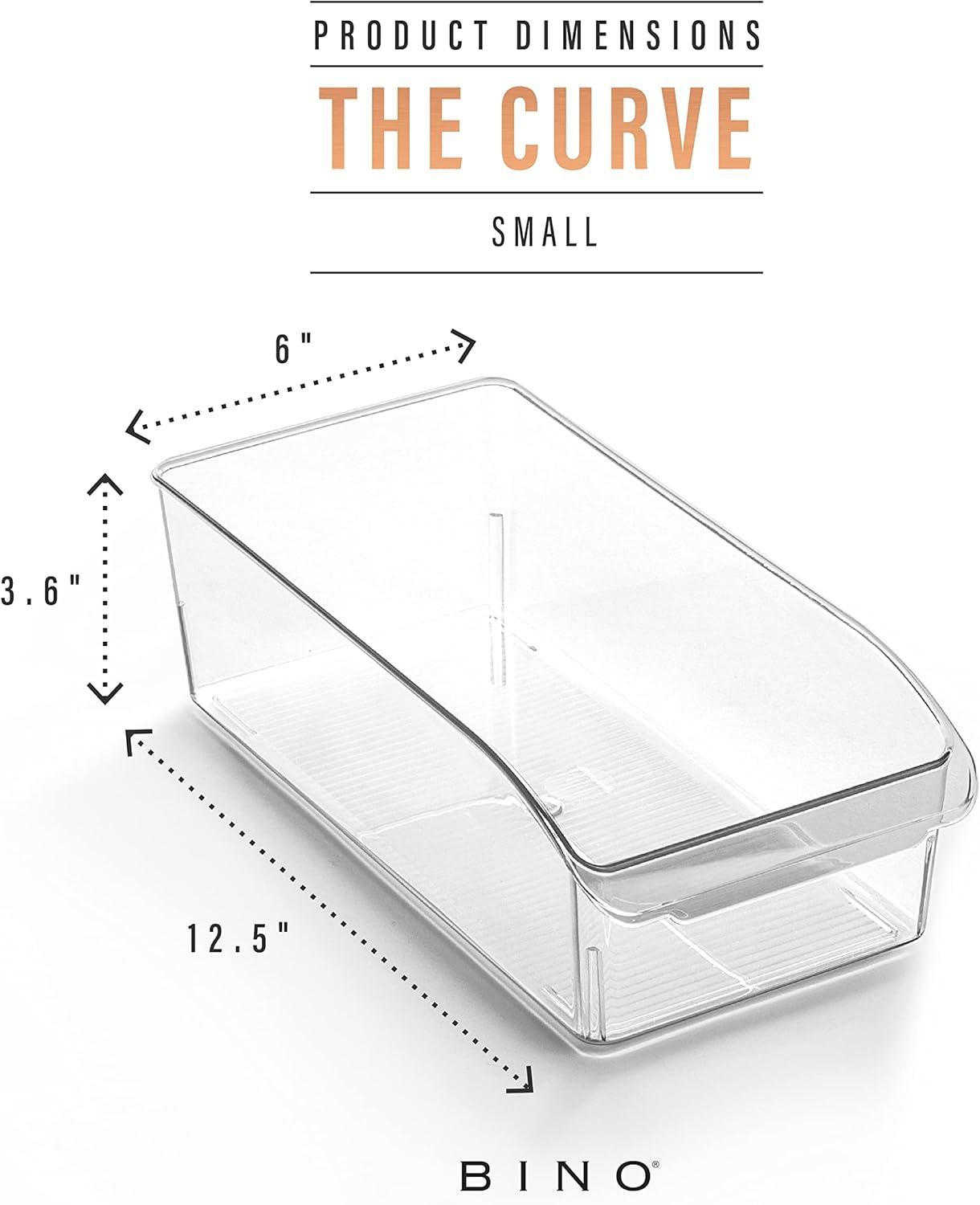 BINO | Plastic Storage Bins, Small | THE CURVE COLLECTION | Multi-Use Organizer Bins | Storage Containers Kitchen, Pantry and Home Organization | Fridge Organizers | Pantry Organization and Storage
