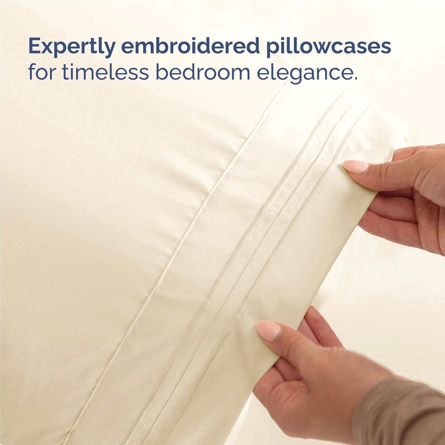 Full Size 4 Piece Sheet Set - Comfy Breathable & Cooling Bed Sheets Set - Hotel Luxury Bedding for Women, Men, Kids, Teens, Boys & Girls - Deep Pockets, Ultra-Soft, Wrinkle Free - Oeko-Tex - Off White