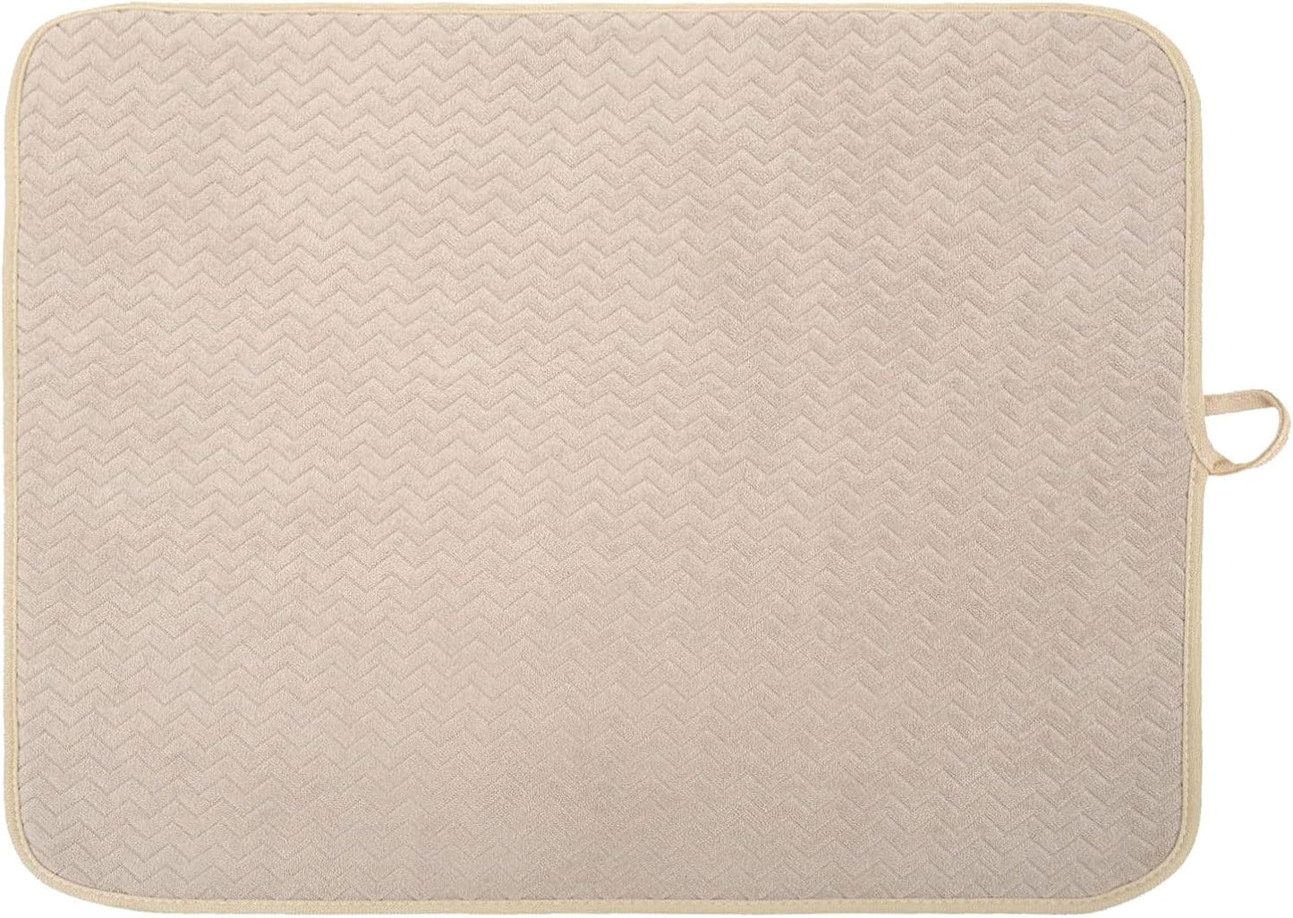 Dish Drying Mat, Highly Absorbent Microfiber Kitchen Counter Mat Value Pack, Dish Drying Pad for Dishes, Utensils, Pots and Pans, Large 16" x 18", Khaki