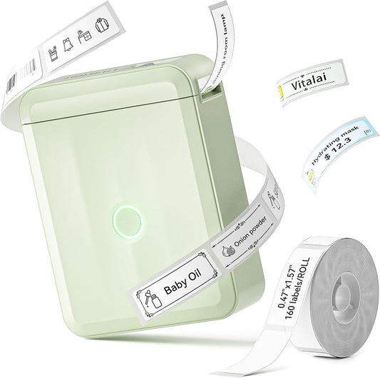 NIIMBOT D110 New Version Label Maker Machine with Tape, Handheld Bluetooth Label Printer, Mini Thermal Printer, Sticker Maker for Organizing Home Kitchen School, Green