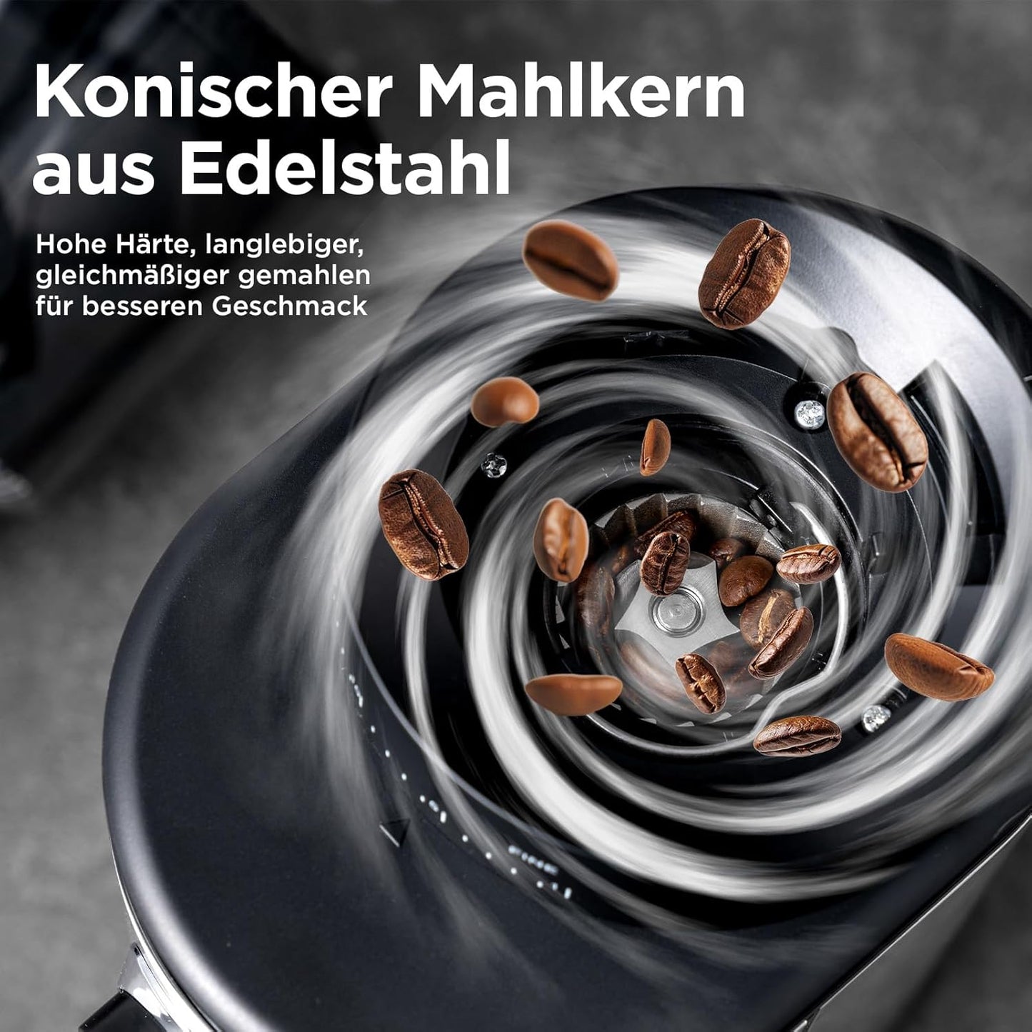 Burr Coffee Grinder, Electric Conical Coffee Bean Grinder With 30 Adjustable Grind Settings For 2-12 Cups, Sliver & Black