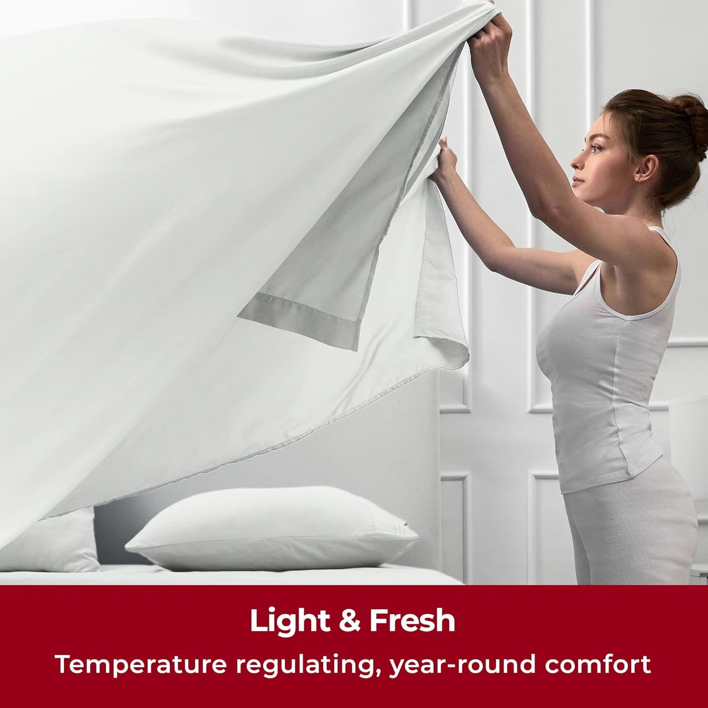 Mellanni Twin XL Sheets Set - 3 PC Iconic Collection Bedding - Hotel Luxury, Extra Soft, Cooling Bed Sheets - Wrinkle, Fade, Stain Resistant (Twin Extra Long, Ivory)