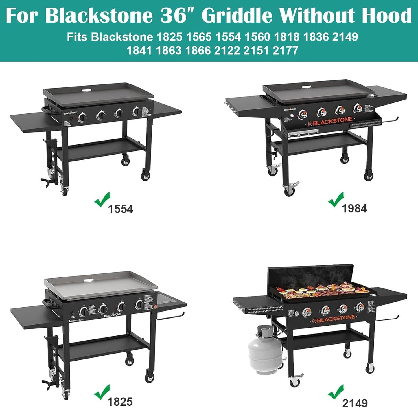 Upgraded Griddle Hinged Lid for 36" Blackstone 1554 1863 1825 1818 1565 1560 2149 1841 1866 2122 2151 2177, Hard Cover with Thermometer and Cover for Blackstone 36 Inch Griddle Accessories