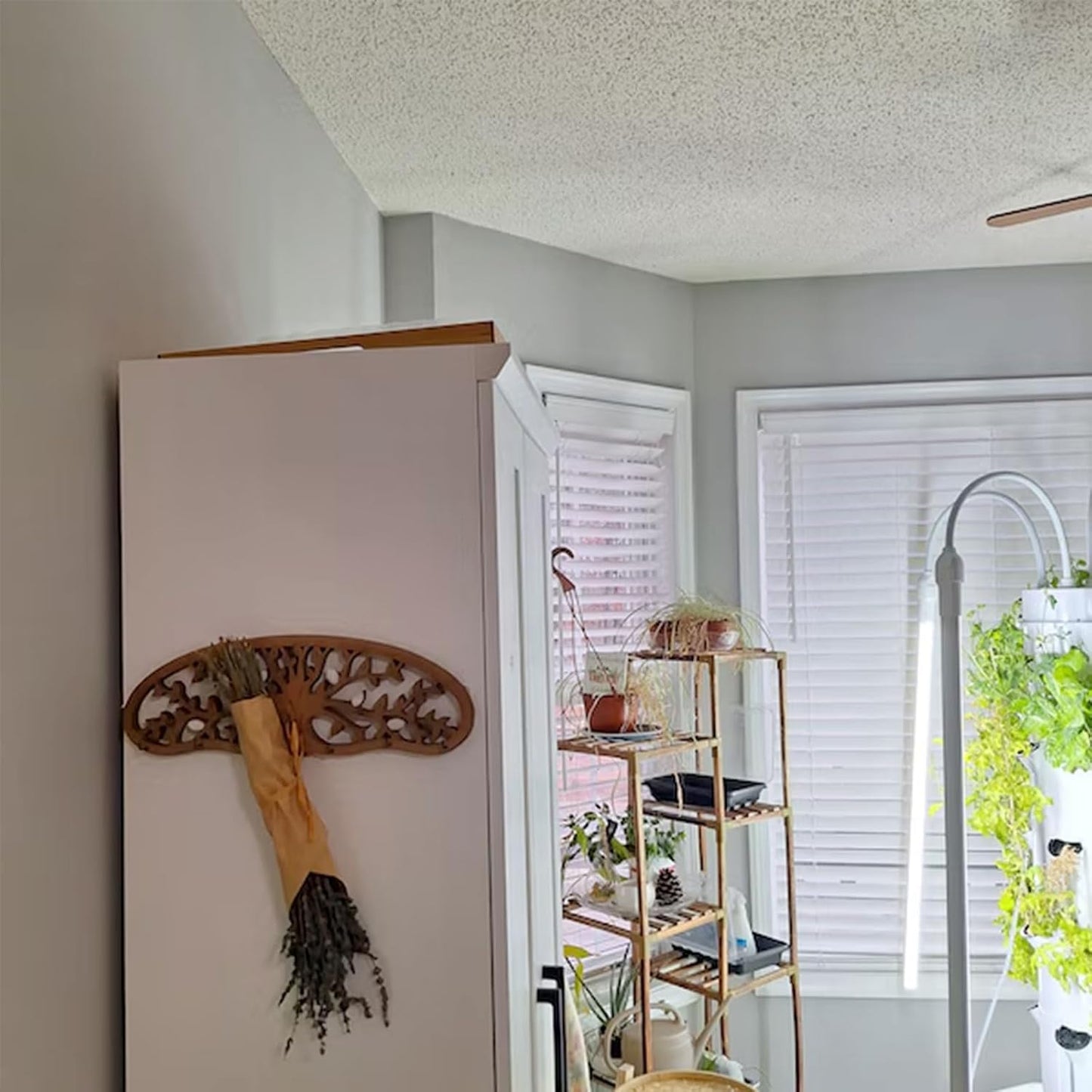 Rustic Herb Drying Rack Hanging - Artistic Life Tree Design for Kitchen Witches & Gardeners - Holds 11 Bouquets - Saving Space Herb & Flower Dryer - Gift for Crafters - Wall Art Décor