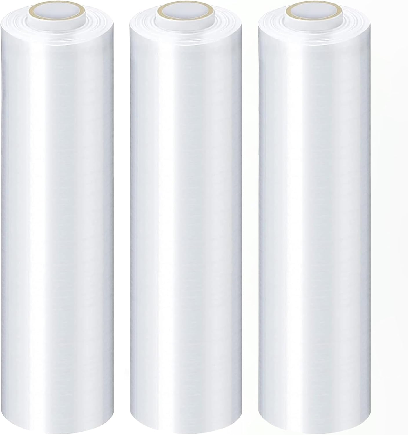 PSBM Stretch Wrap, 4 Pack, 18 Inch x 1000 Feet, 120 Gauge, Clear Plastic Cling, Cast Hand Stretch Film Rolls for Packaging Moving Packing Pallets