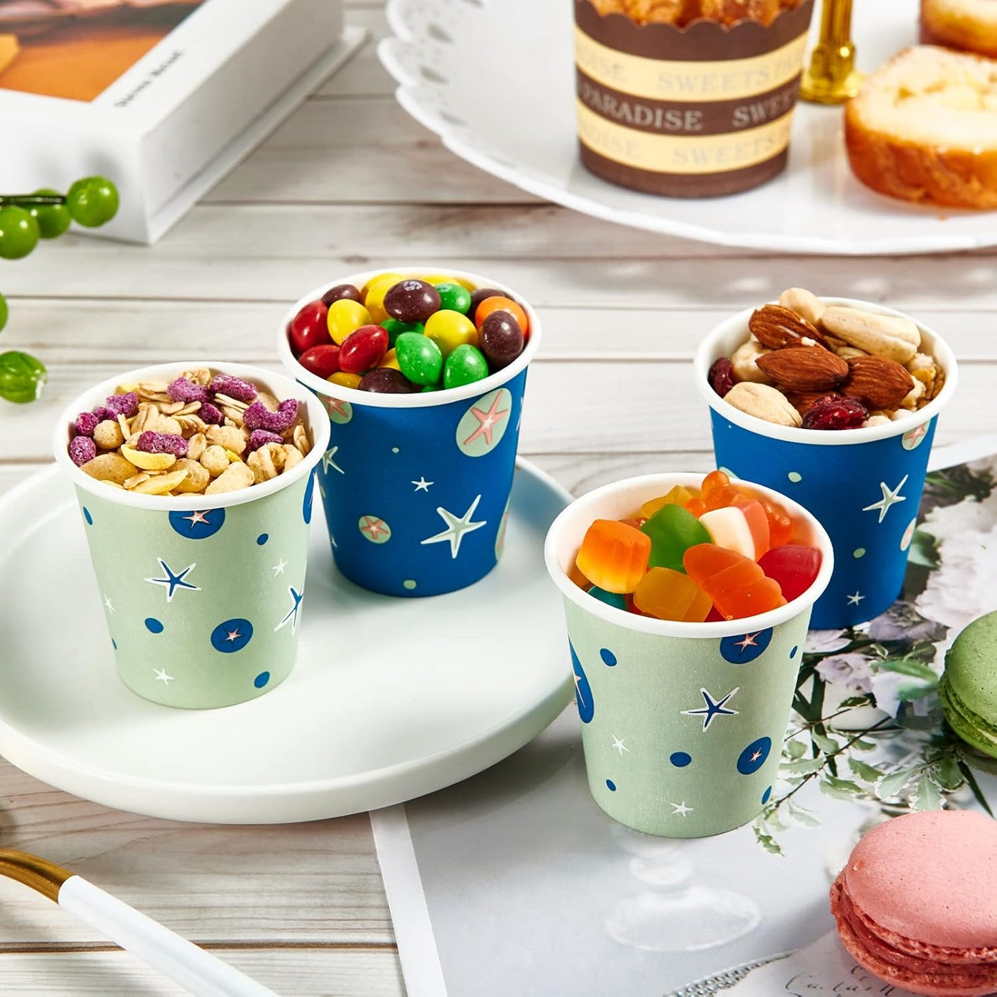 600 Pack 3 oz Paper Cups, Disposable Mini Cups for Mouthwash Espresso Snack Used for Bathroom, Party, Picnic, Travel and Events